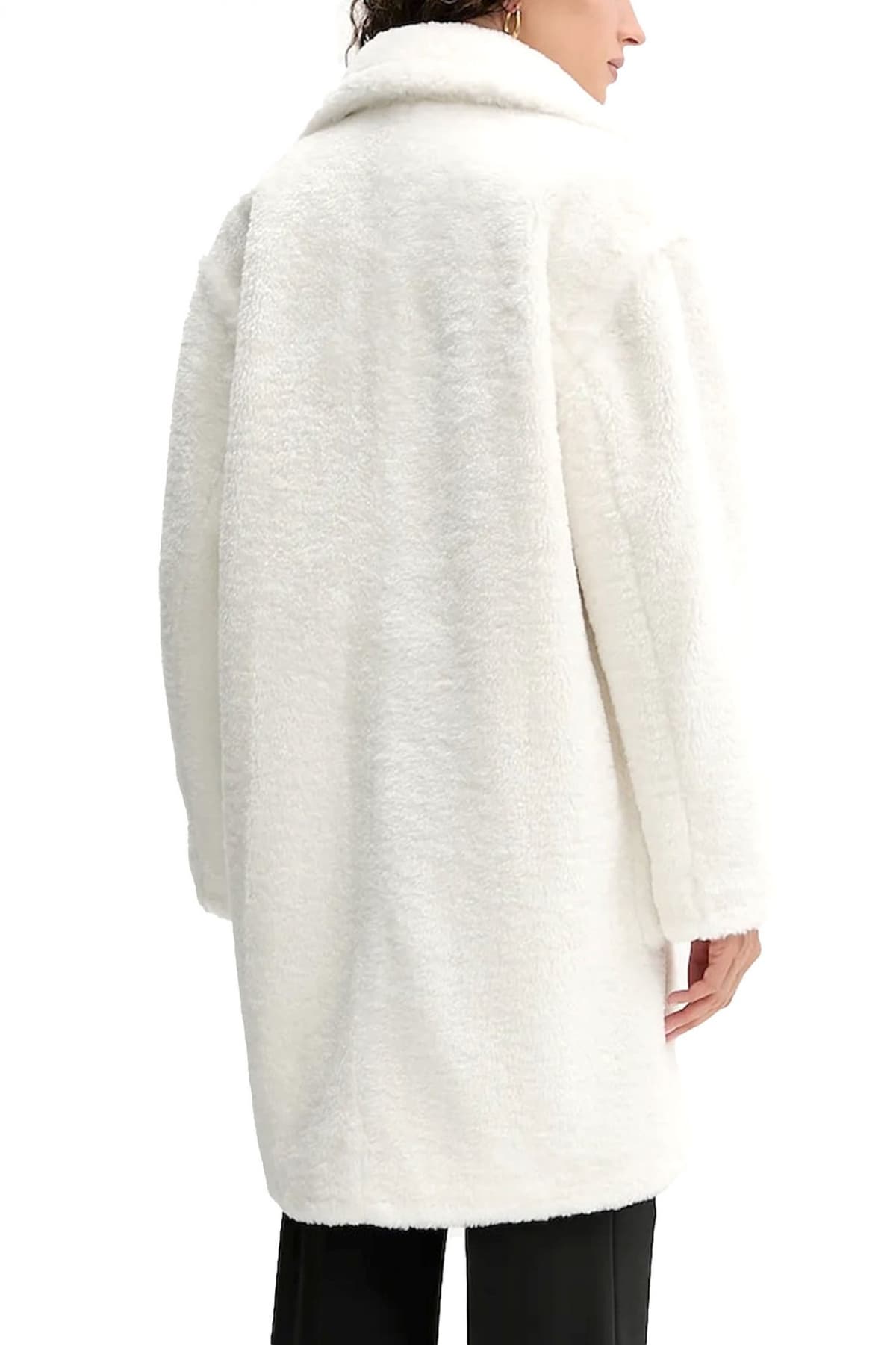 BOSS CASUAL ΓΟΥΝΑ C_CATEDY FAUX FUR ΤΣΕΠΕΣ ΕΚΡΟΥ