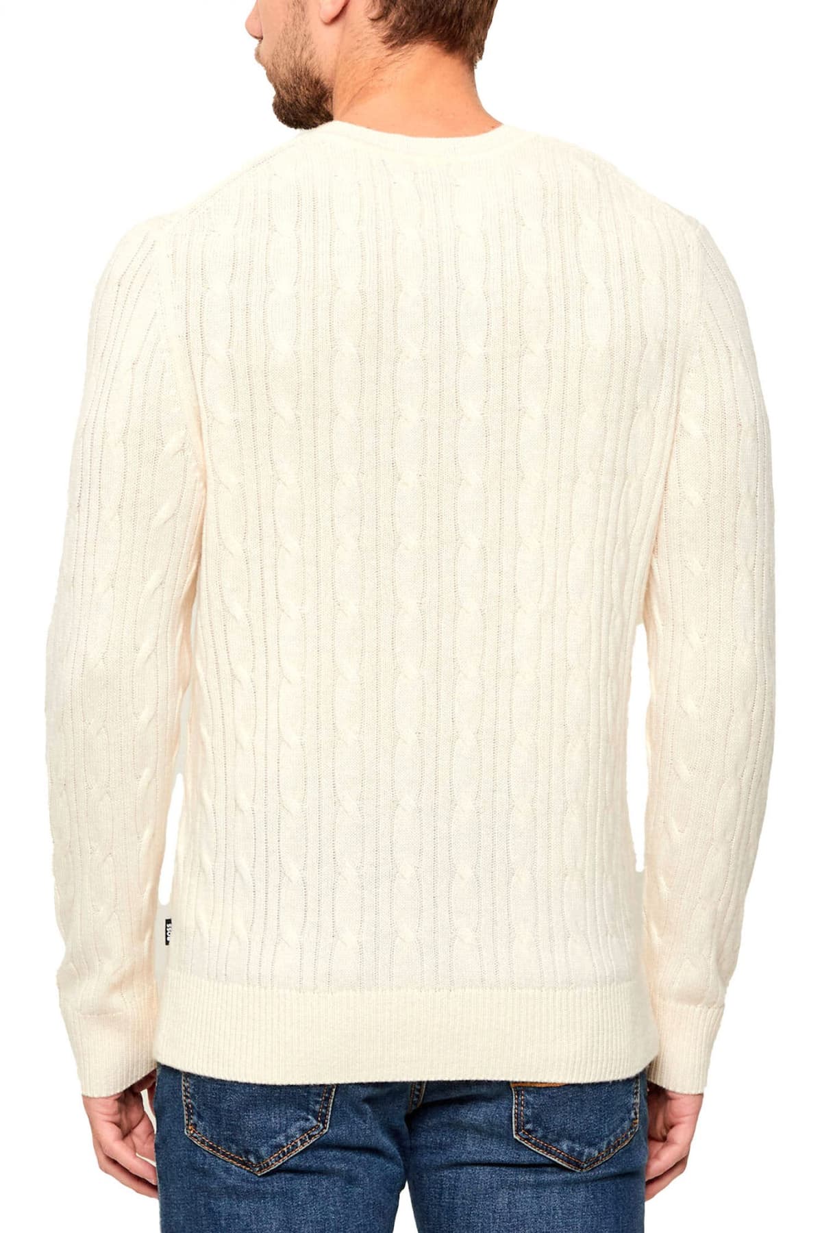 BOSS ΠΛΕΚΤΟ CREW NECK H-HETICO ΕΚΡΟΥ