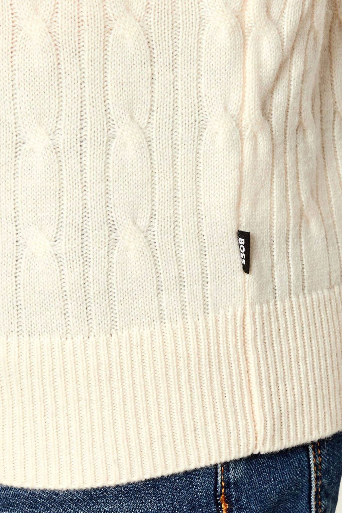 BOSS ΠΛΕΚΤΟ CREW NECK H-HETICO ΕΚΡΟΥ