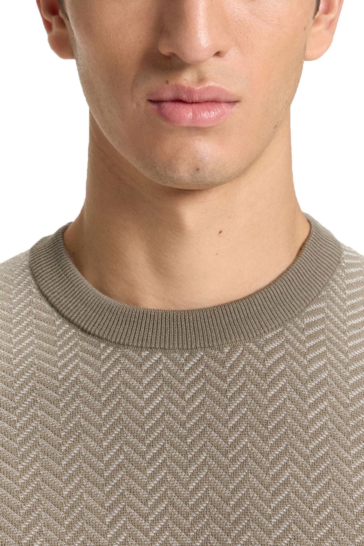 BOSS ΠΛΕΚΤΟ CREW NECK H-HABITO ΜΠΕΖ