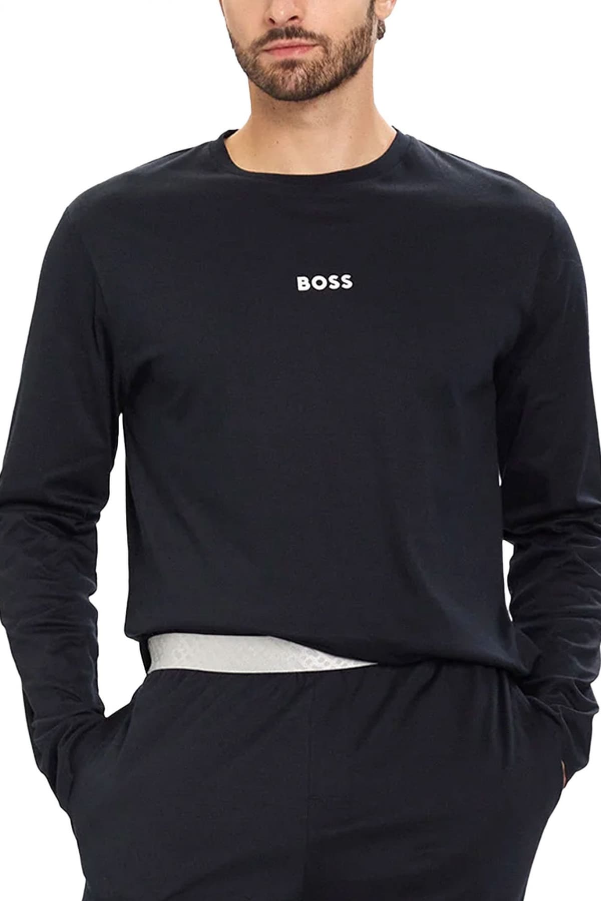 BOSS HOMEWEAR ΠΥΤΖΑΜΑ XMAS LONG SET ΜΠΛΕ
