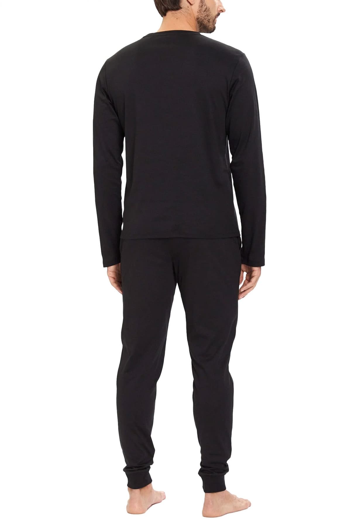 BOSS HOMEWEAR ΠΥΤΖΑΜΑ XMAS LONG SET ΜΑΥΡΟ