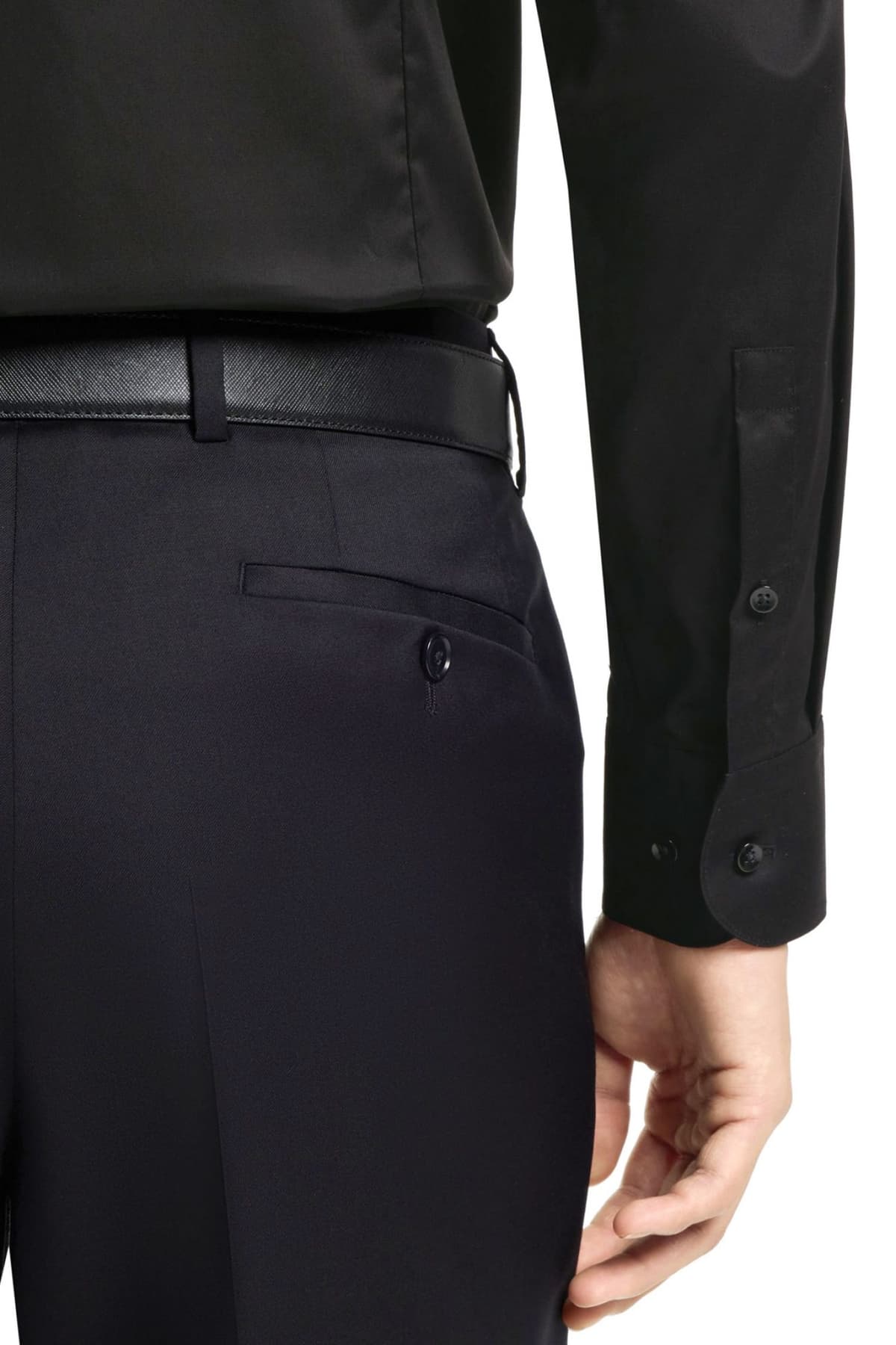 BOSS ΠOYΚΑΜΙΣΟ SLIM FIT EASY IRON H-HANK-PARTY6-254 ΜΑΥΡΟ