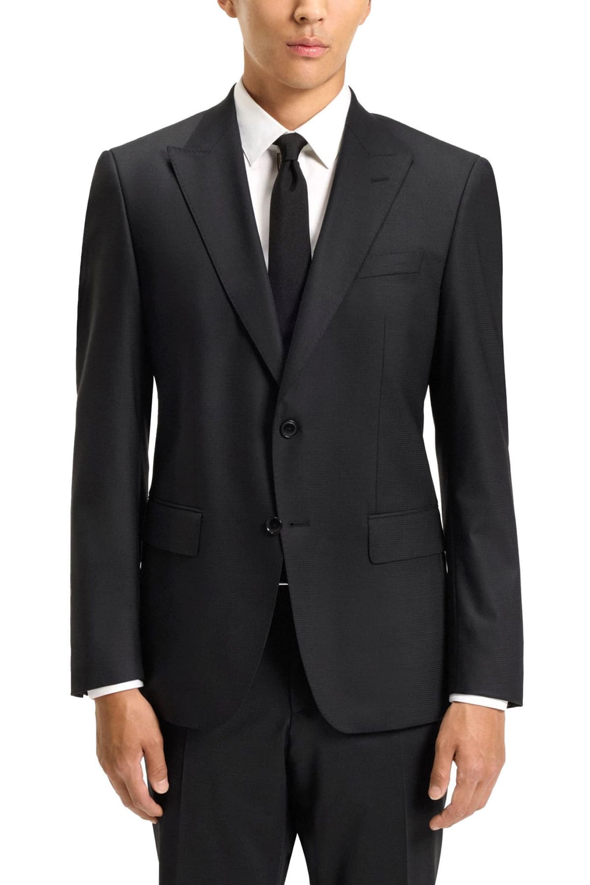 BOSS ΚΟΣΤΟΥΜΙ ΔΙΚΟΥΜΠΟ ΜΙΚΡΟΣΧΕΔΙΟ SLIM FIT H-HUGE-2PCS-PEAK-253 ΜΑΥΡΟ