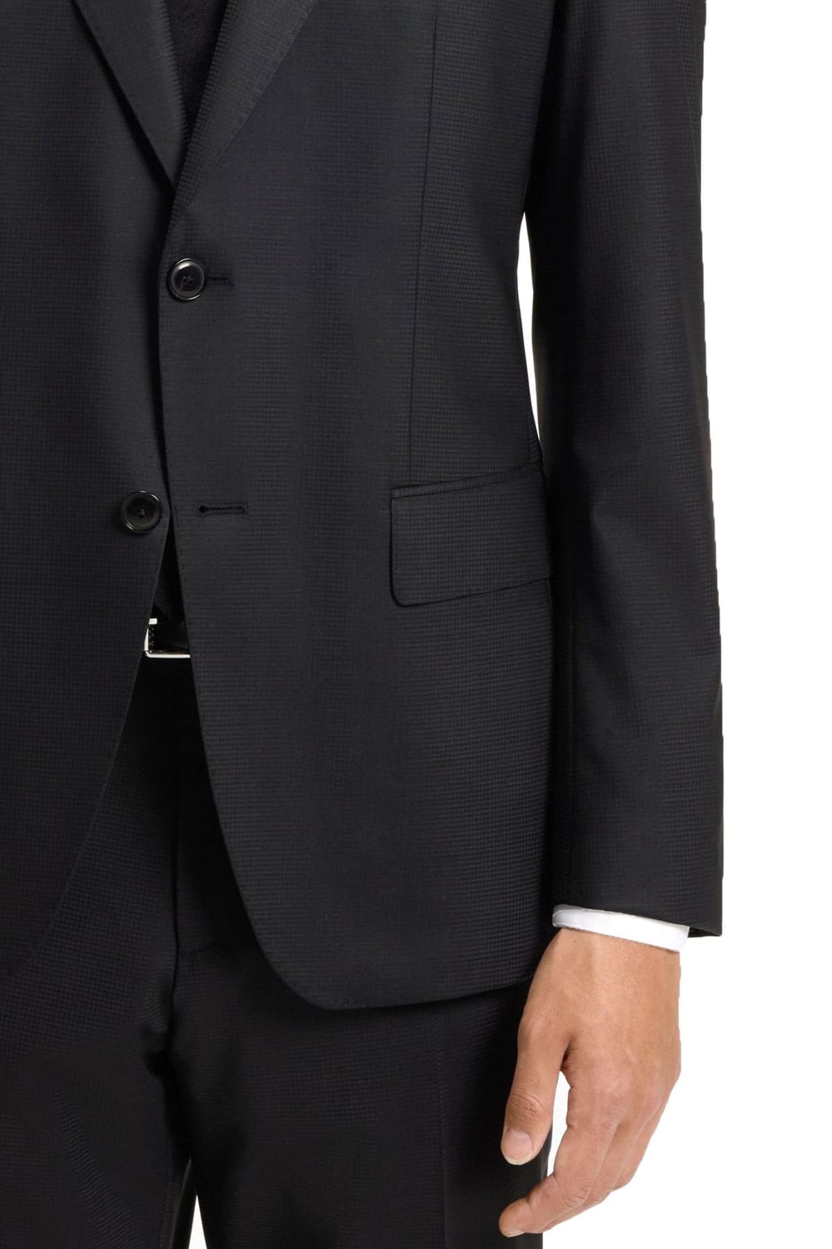 BOSS ΚΟΣΤΟΥΜΙ ΔΙΚΟΥΜΠΟ ΜΙΚΡΟΣΧΕΔΙΟ SLIM FIT H-HUGE-2PCS-PEAK-253 ΜΑΥΡΟ