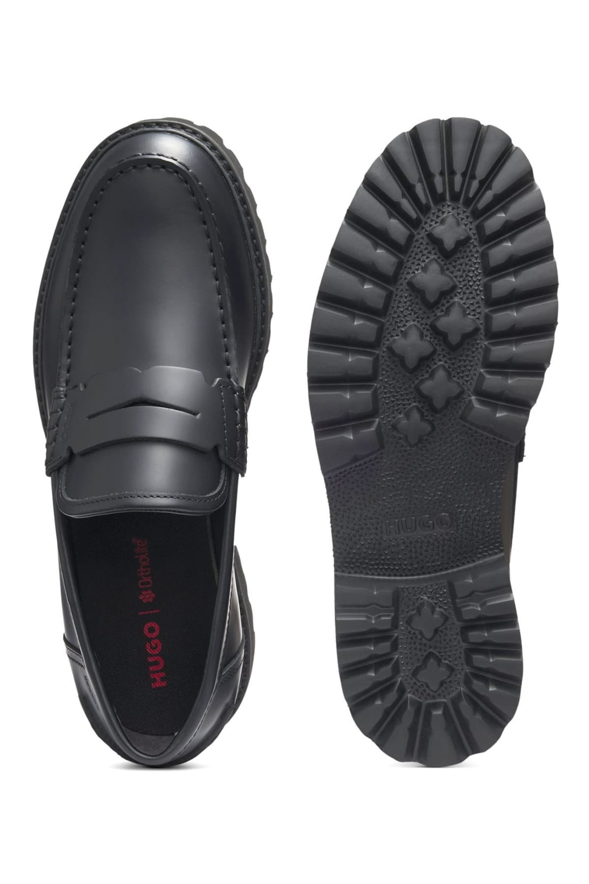 HUGO ΠΑΠΟΥΤΣΙΑ LOAFERS DRAVEN_LOAF_BO ΜΑΥΡΟ