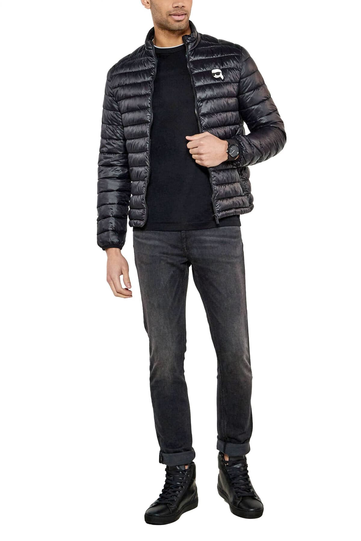 KARL LAGERFELD ΜΠΟΥΦΑΝ ΦΟΥΣΚΩΤΟ LOGO ΜΑΥΡΟ