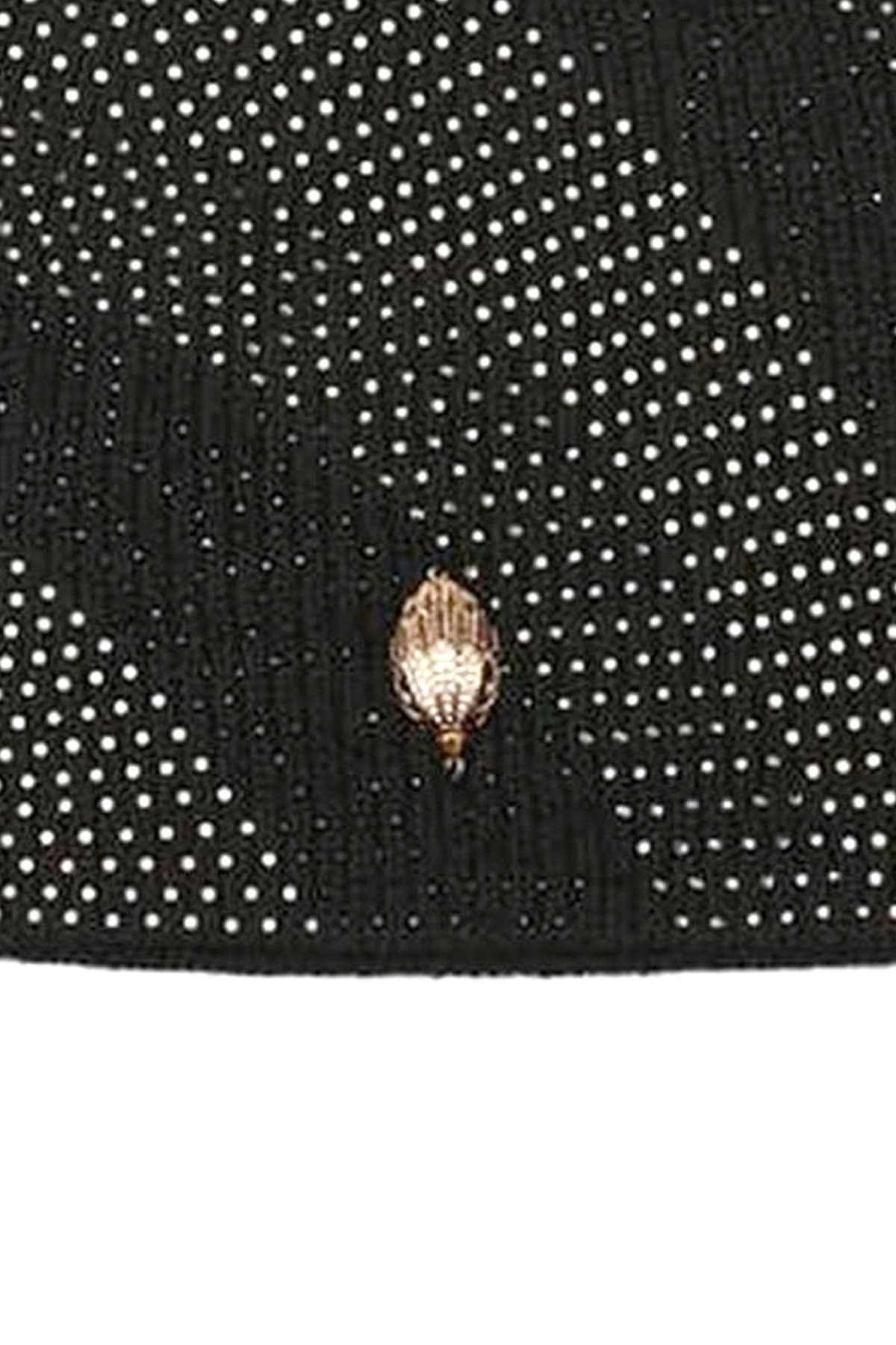 KURT GEIGER ΣΚΟΥΦΟΣ KENSINGTON CRYSTAL BEANIE ΣΤΡΑΣ LOGO ΜΑΥΡΟ