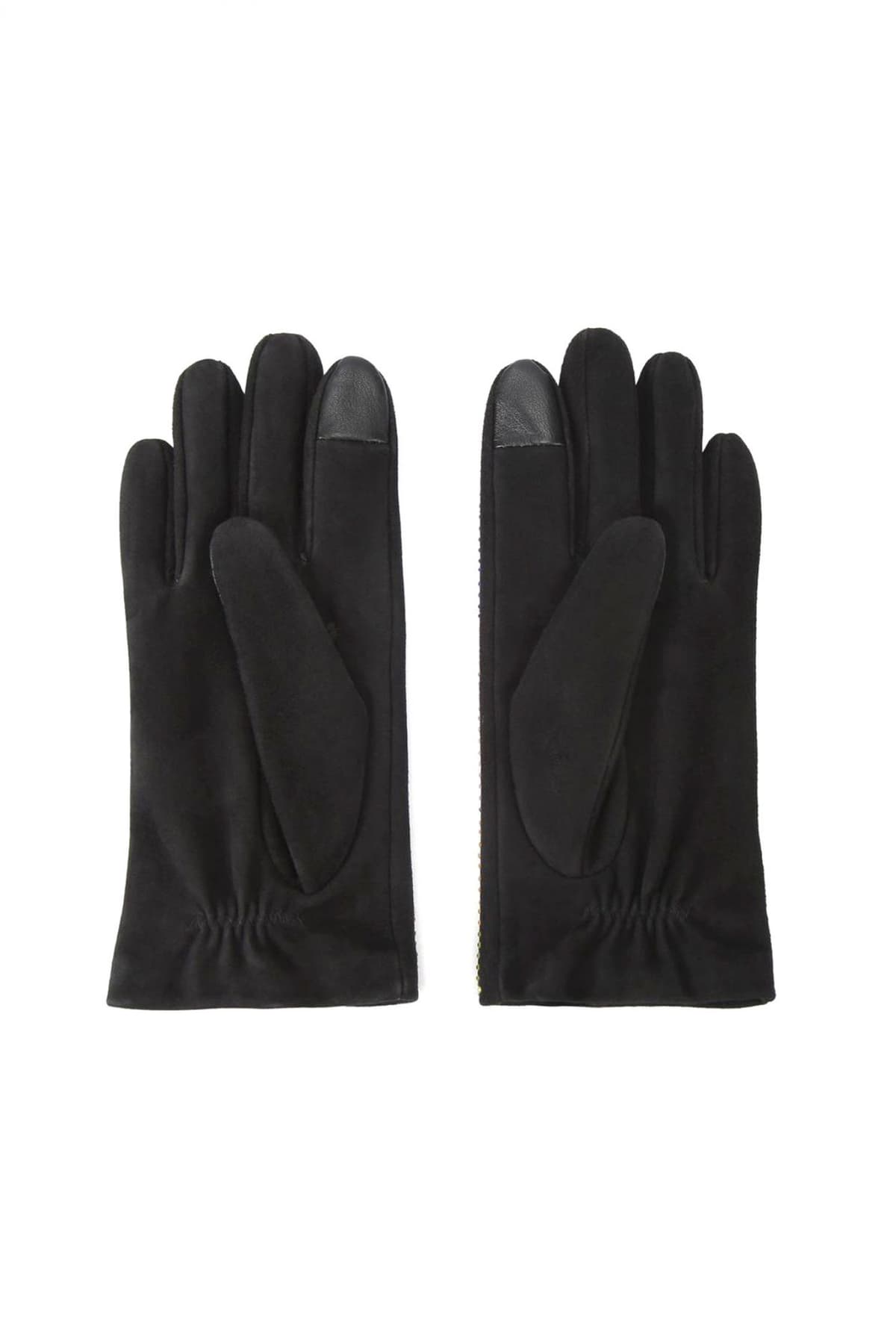KURT GEIGER ΓΑΝΤΙΑ KENSINGTON CRYSTAL GLOVES ΠΟΛΗΧΡΩΜΑ ΣΤΡΑΣ LOGO ΜΑΥΡΟ
