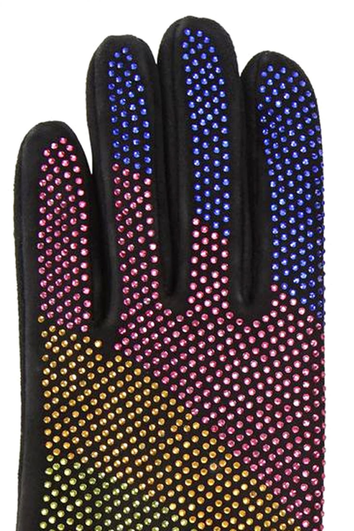 KURT GEIGER ΓΑΝΤΙΑ KENSINGTON CRYSTAL GLOVES ΠΟΛΗΧΡΩΜΑ ΣΤΡΑΣ LOGO ΜΑΥΡΟ