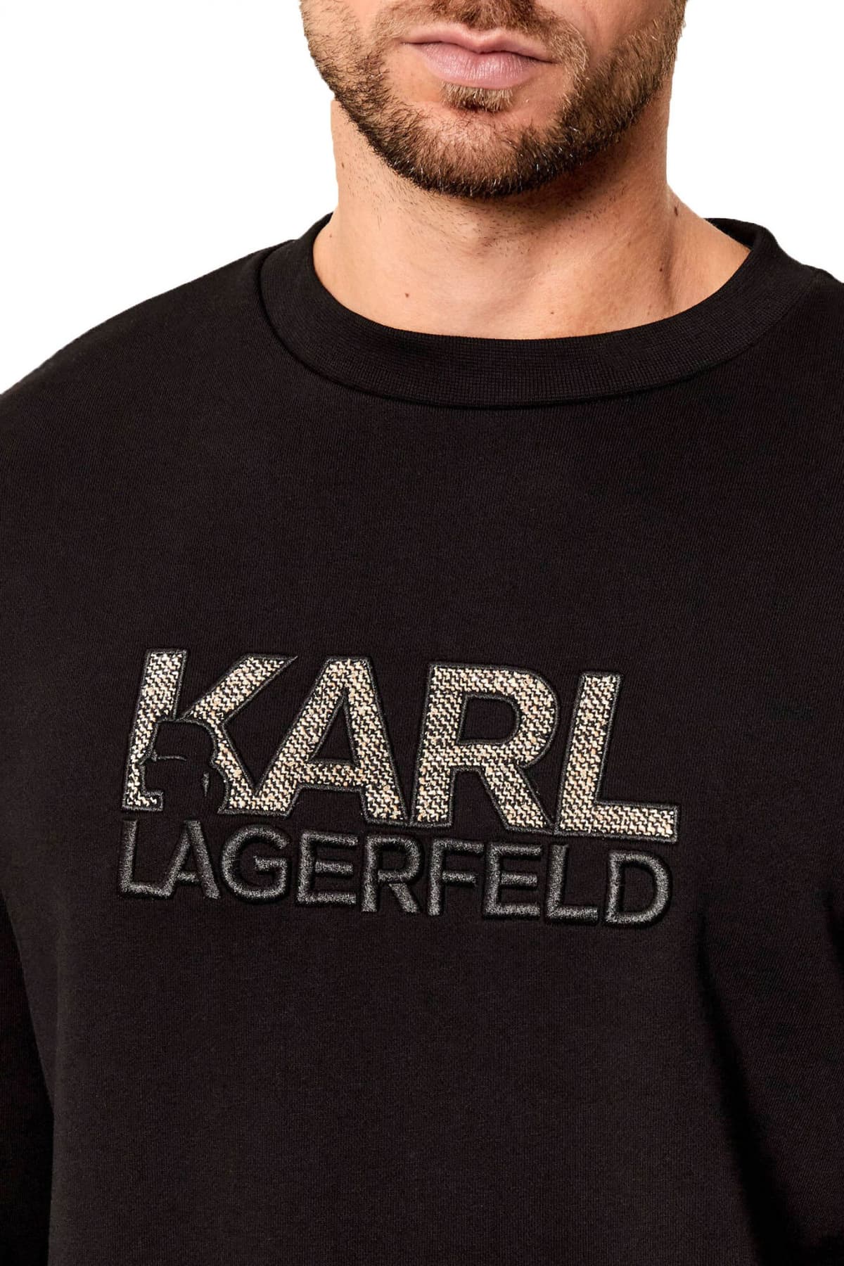 KARL LAGERFELD ΦΟΥΤΕΡ CREW NECK LOGO ΜΑΥΡΟ