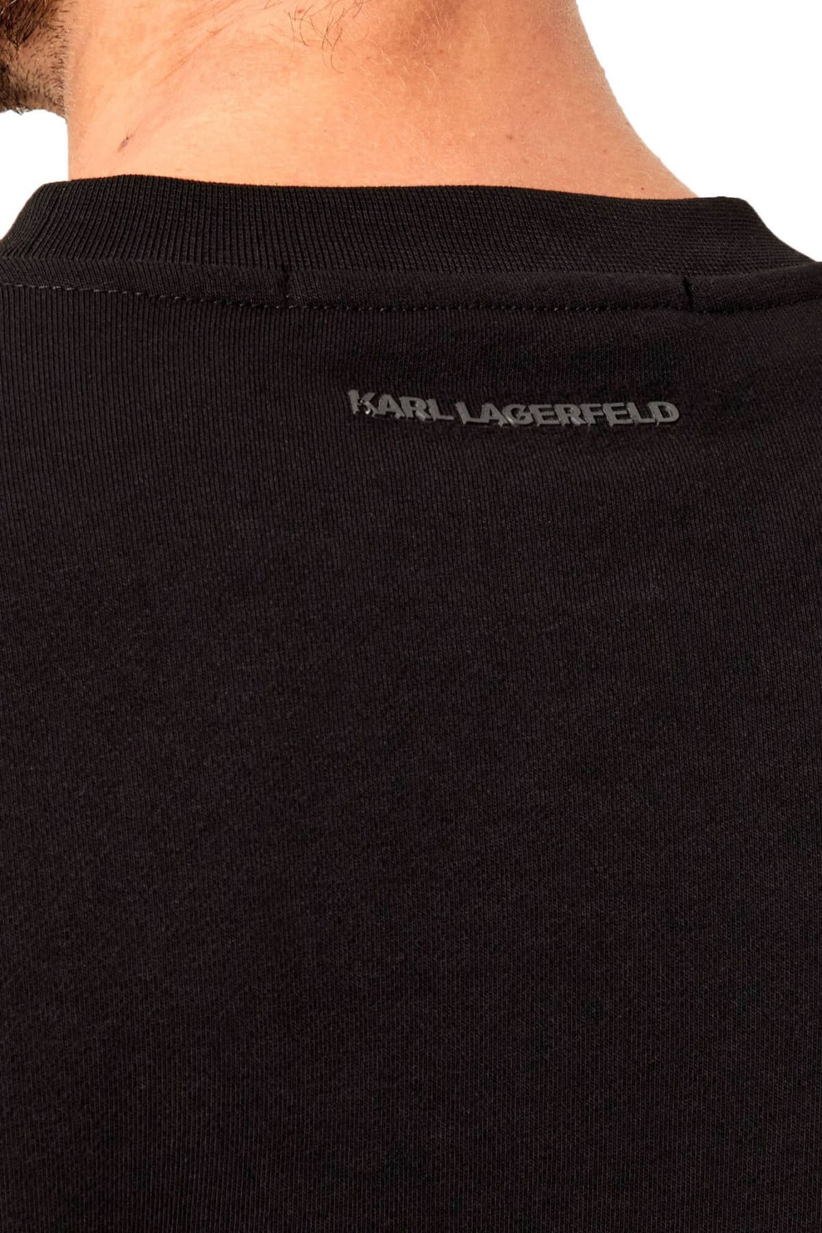 KARL LAGERFELD ΦΟΥΤΕΡ CREW NECK LOGO ΜΑΥΡΟ
