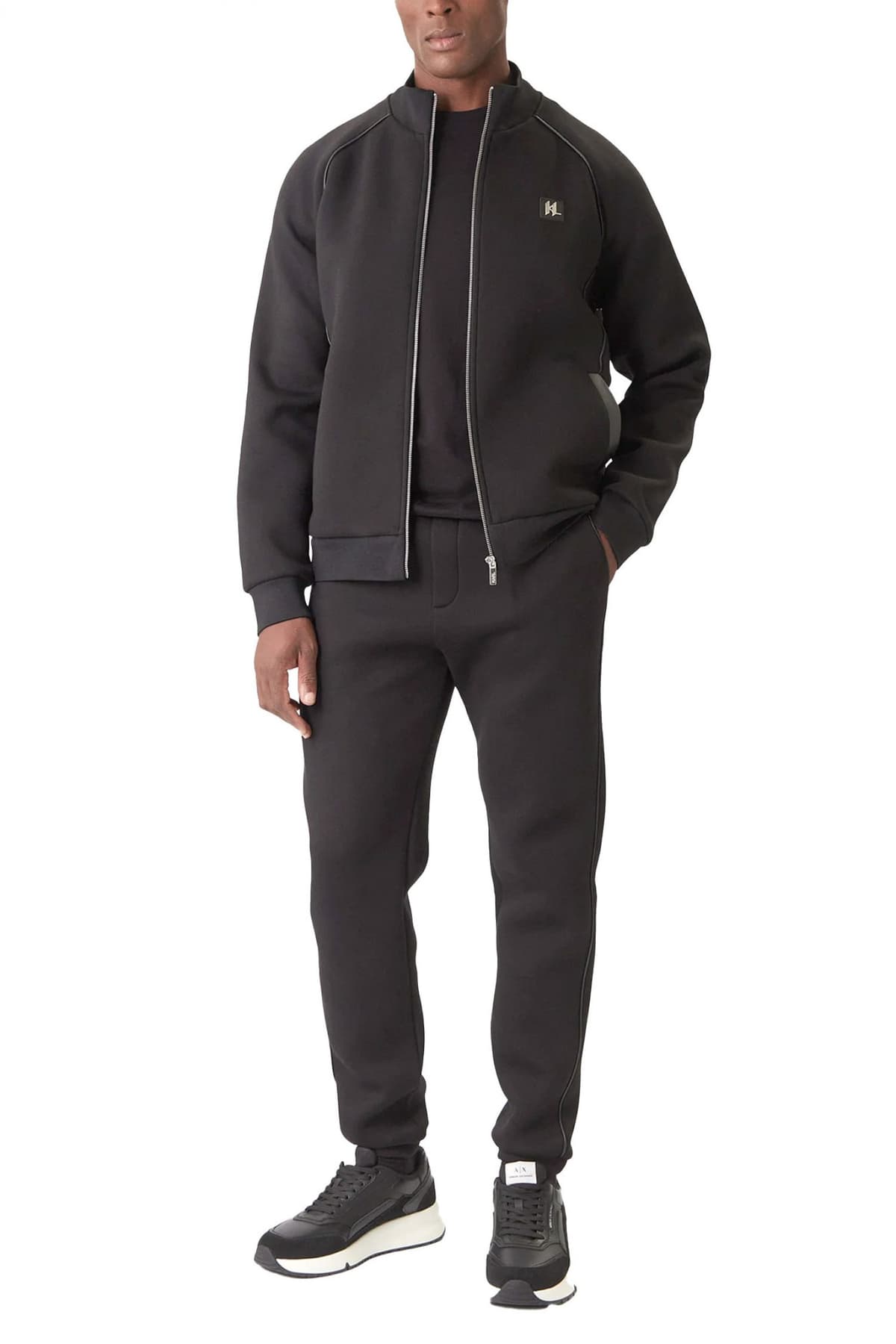 KARL LAGERFELD ΦΟΥΤΕΡ FULLZIP METALLIC LOGO MAYΡΟ