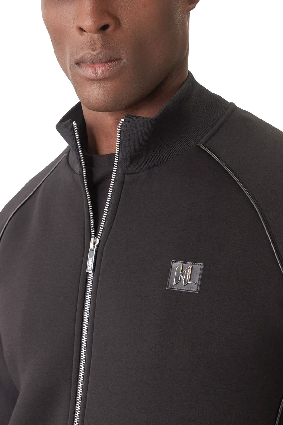 KARL LAGERFELD ΦΟΥΤΕΡ FULLZIP METALLIC LOGO MAYΡΟ