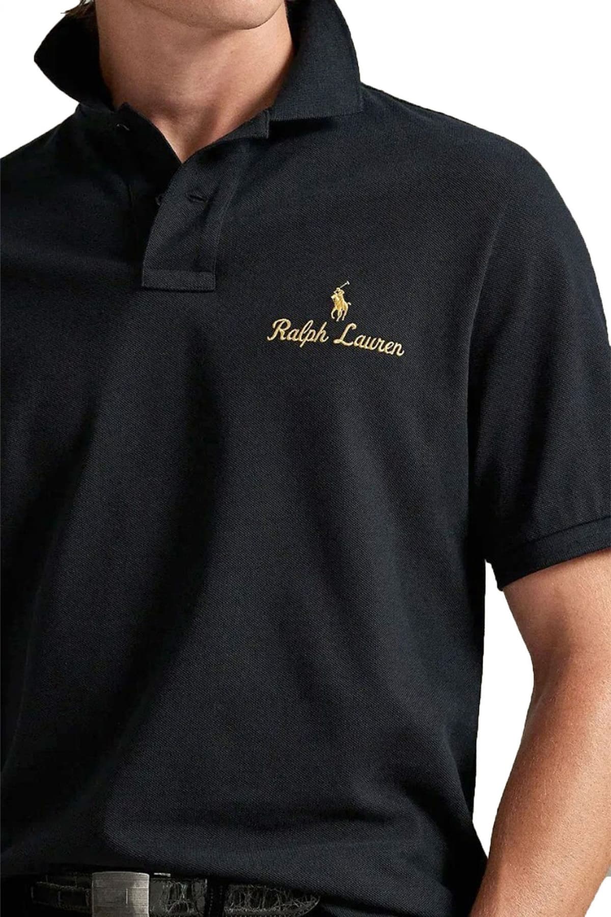 RALPH LAUREN POLO CLASSIC FIT GOLD LOGO ΜΑΥΡΟ