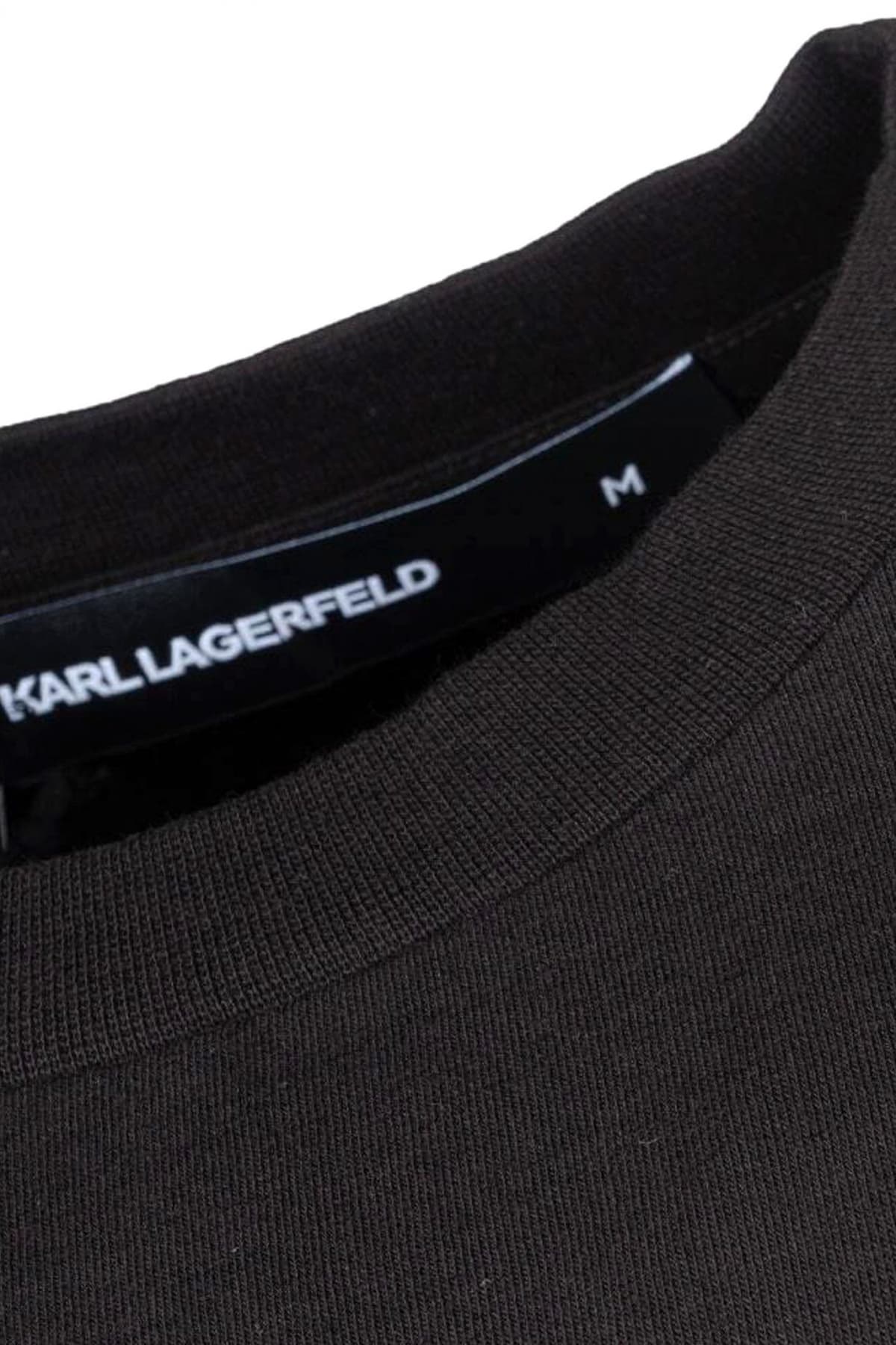 KARL LAGERFELD T-SHIRT CREW NECK GOLD LOGO ΜΑΥΡΟ