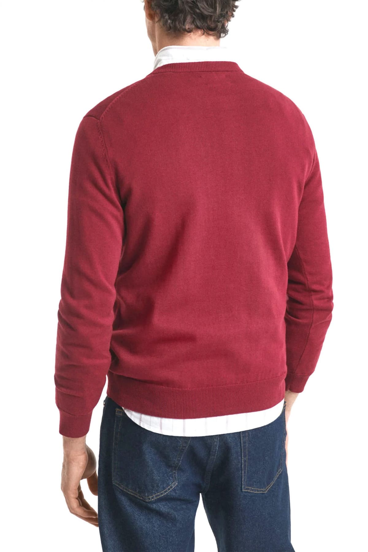 GANT ΠΛΕΚΤΟ CLASSIC COTTON C-NECK ΜΠΟΡΝΤΩ