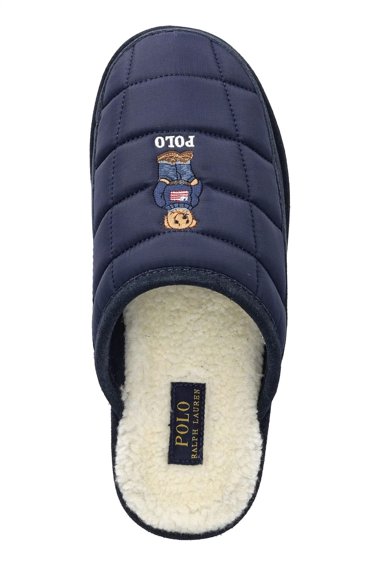 RALPH LAUREN ΠΑΝΤΟΦΛΕΣ READE SFF BR-DS-SLIP LOGO BEAR ΜΠΛΕ