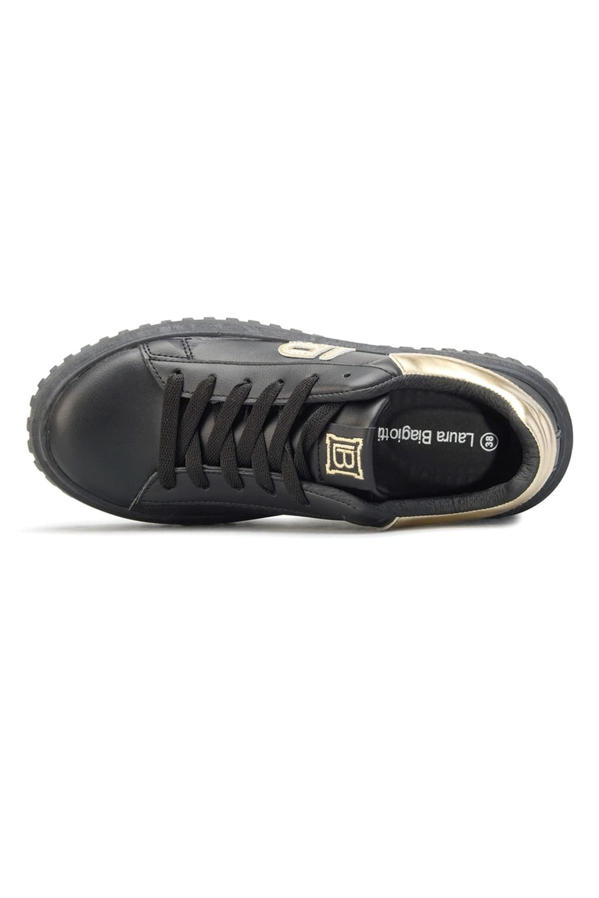 LAURA BIAGIOTTI ΠΑΠΟΥΤΣΙΑ SNEAKERS LOGO ΜΑΥΡΟ