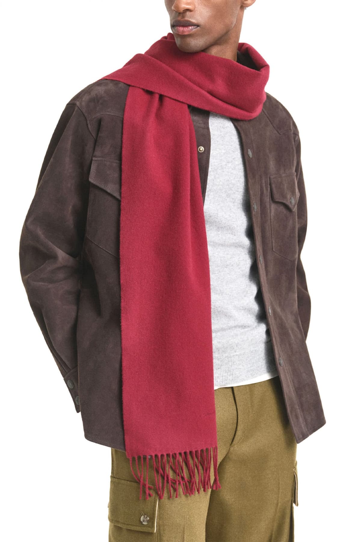 GANT ΚΑΣΚΩΛ ΜΑΛΛΙΝΟ UNISEX. WOOL SCARF ΜΠΟΡΝΤΩ