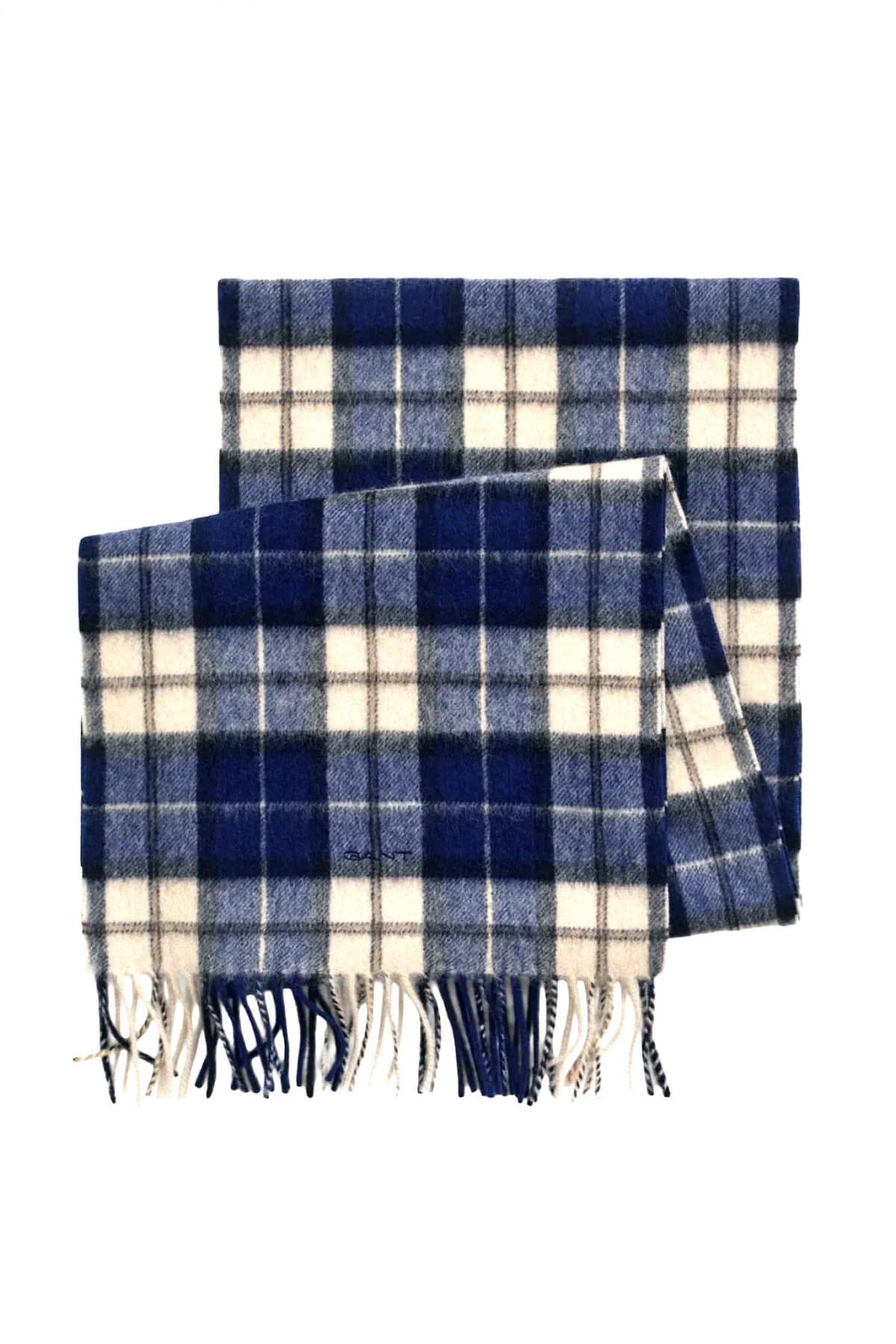 GANT ΚΑΣΚΩΛ ΚΑΡΩ ΜΑΛΛΙΝΟ WOOL CHECKED SCARF ΜΠΛΕ