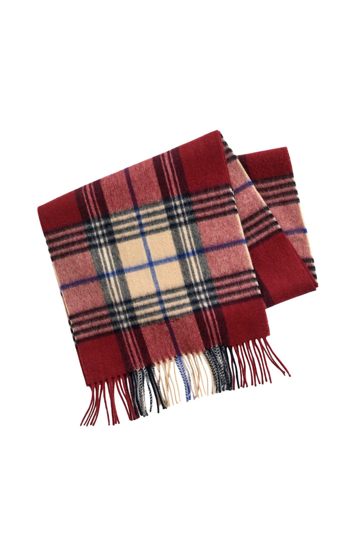 GANT ΚΑΣΚΩΛ ΚΑΡΩ ΜΑΛΛΙΝΟ WOOL CHECKED SCARF ΜΠΟΡΝΤΩ-ΜΑΥΡΟ-ΜΠΛΕ