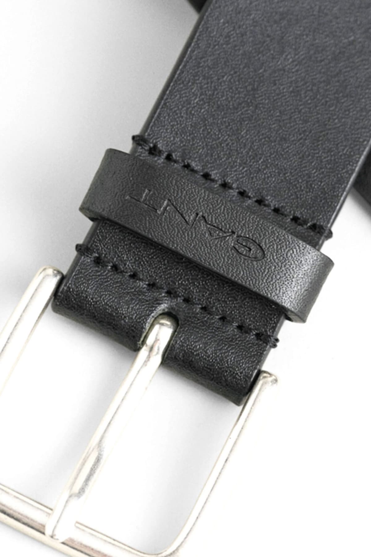 GANT ΖΩΝΗ ΔΕΡΜΑΤΙΝΗ LOGO ΜΑΥΡΟ