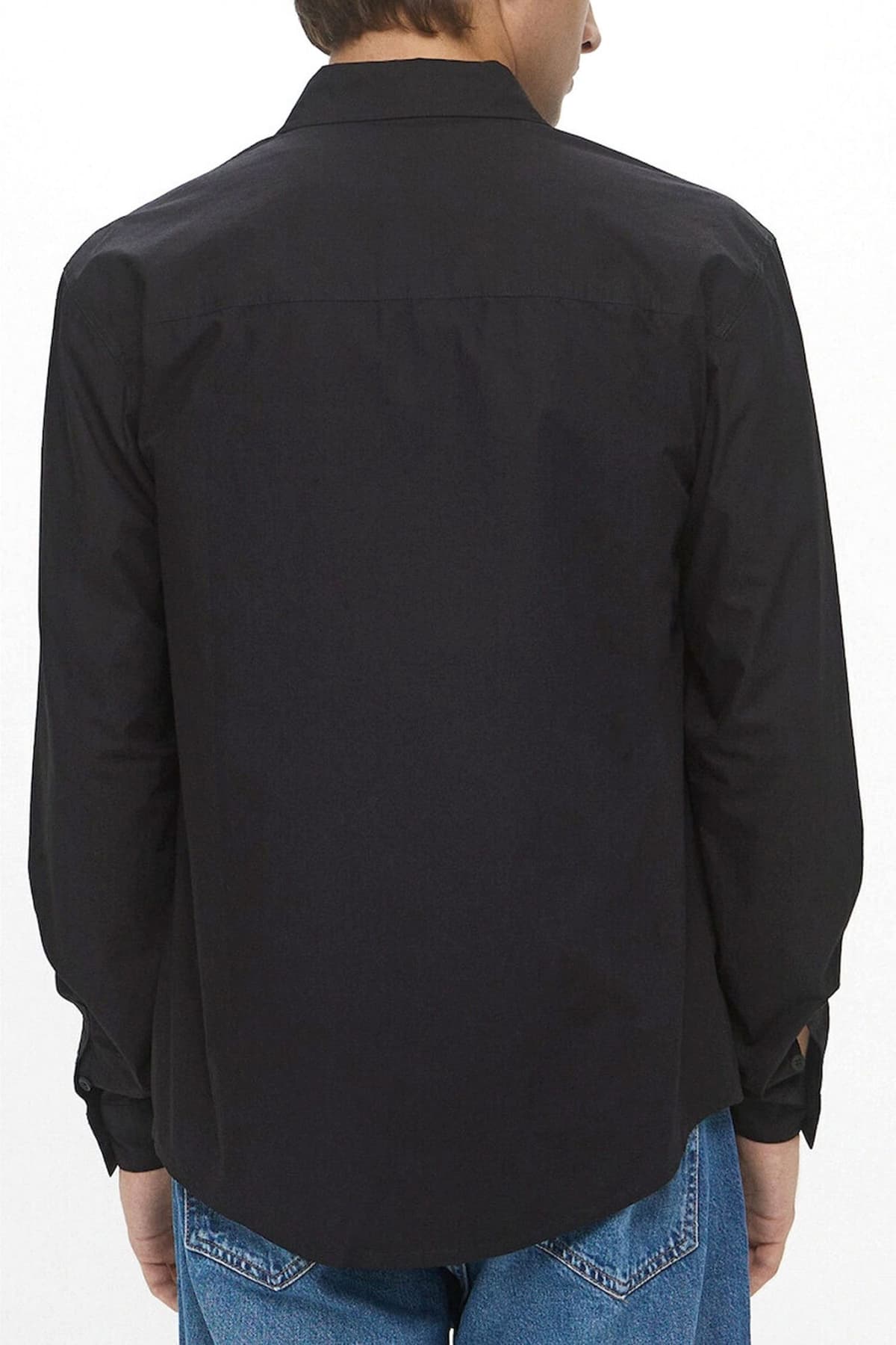 KARL LAGERFELD JEANS ΠΟΥΚΑΜΙΣΟ POPLIN SHIRT ΜΑΥΡΟ