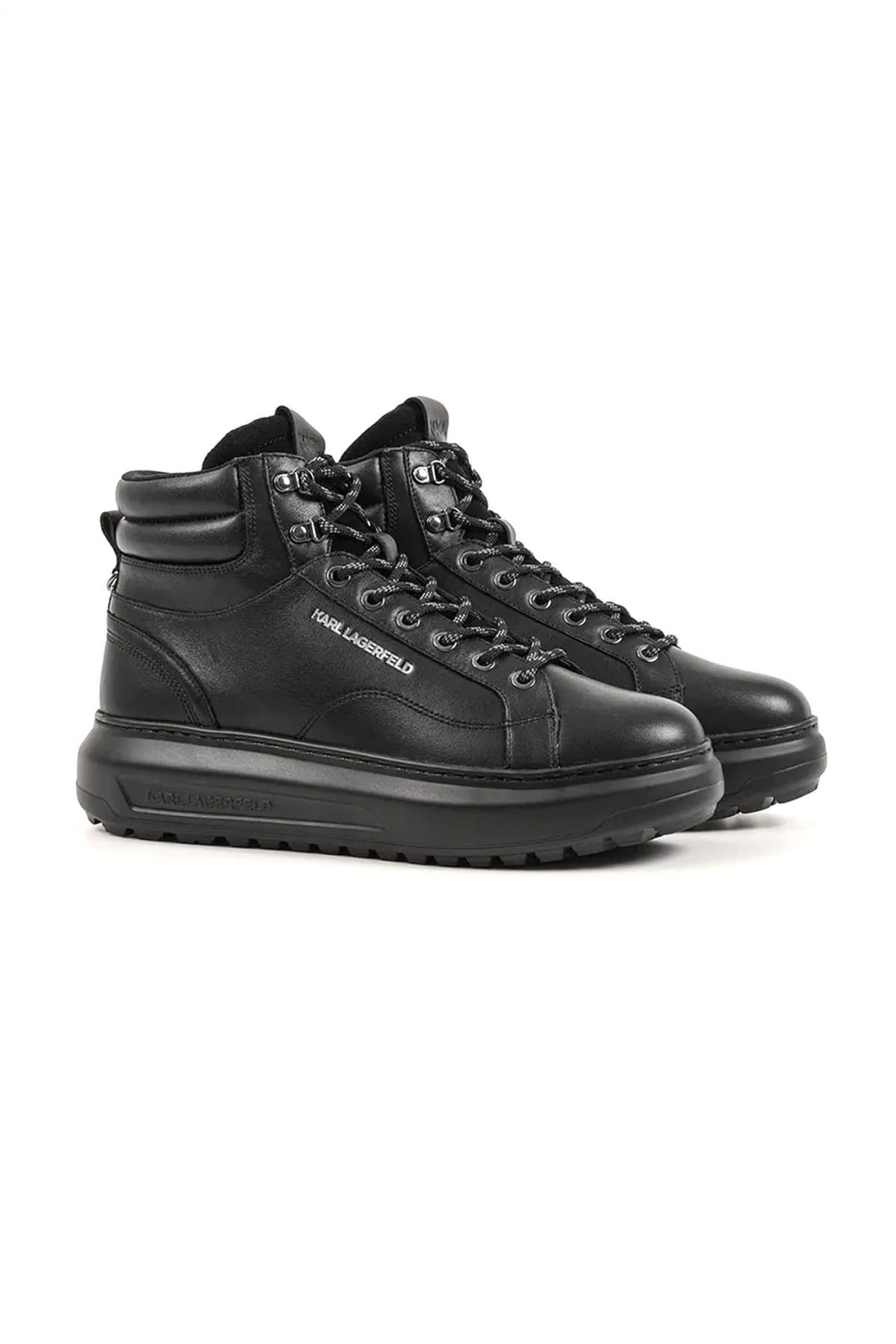 KARL LAGERFELD ΠΑΠΟΥΤΣΙ ΜΠΟΤΑΚΙ KAPRI LUG HIKER LACE ΜΑΥΡΟ