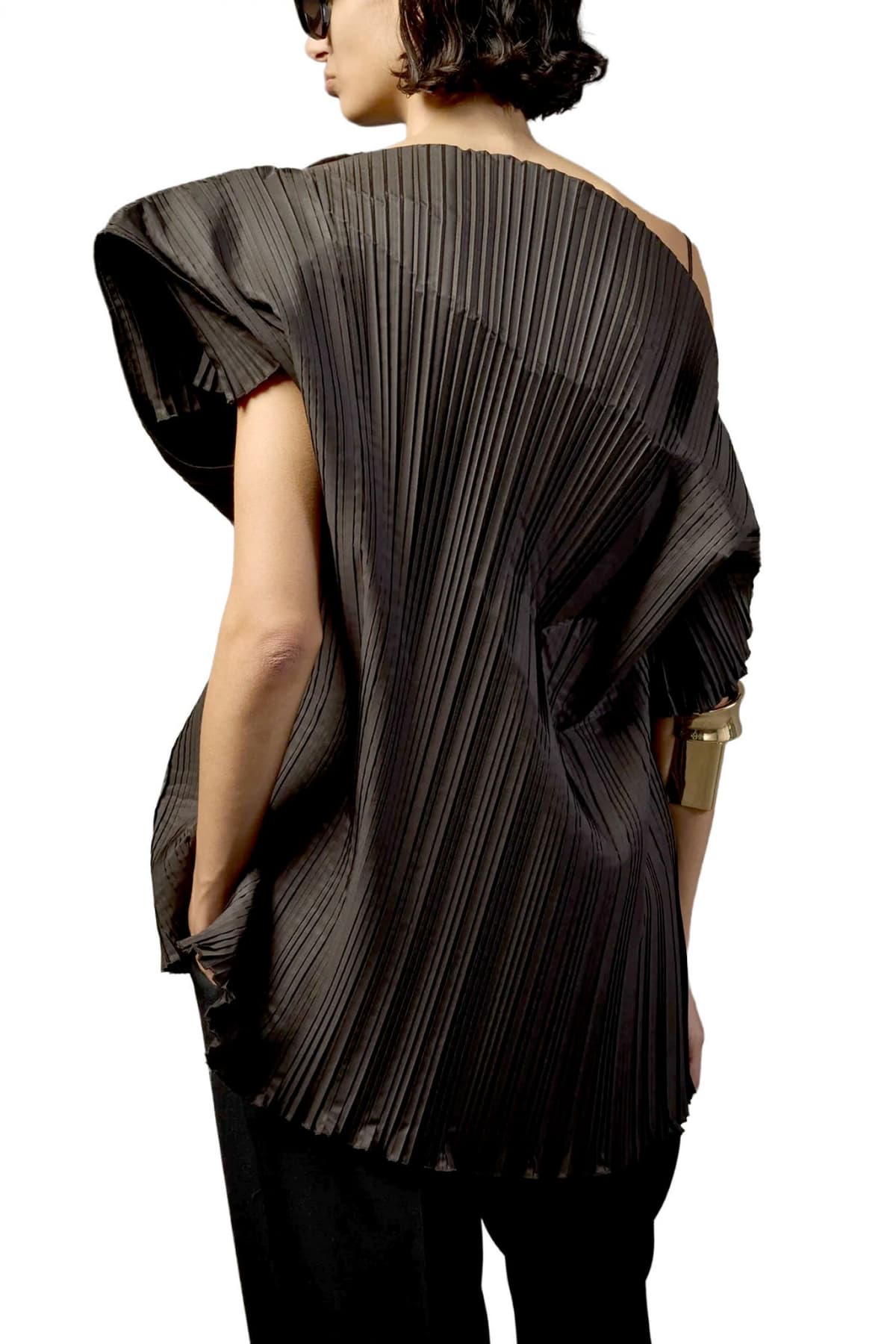 LIVIANA CONTI ΜΠΛΟΥΖΑ ANISSA ΑΣΣΥΜΕΤΡΗ ΓΚΟΦΡΕ REGULAR FIT ΚΑΦΕ