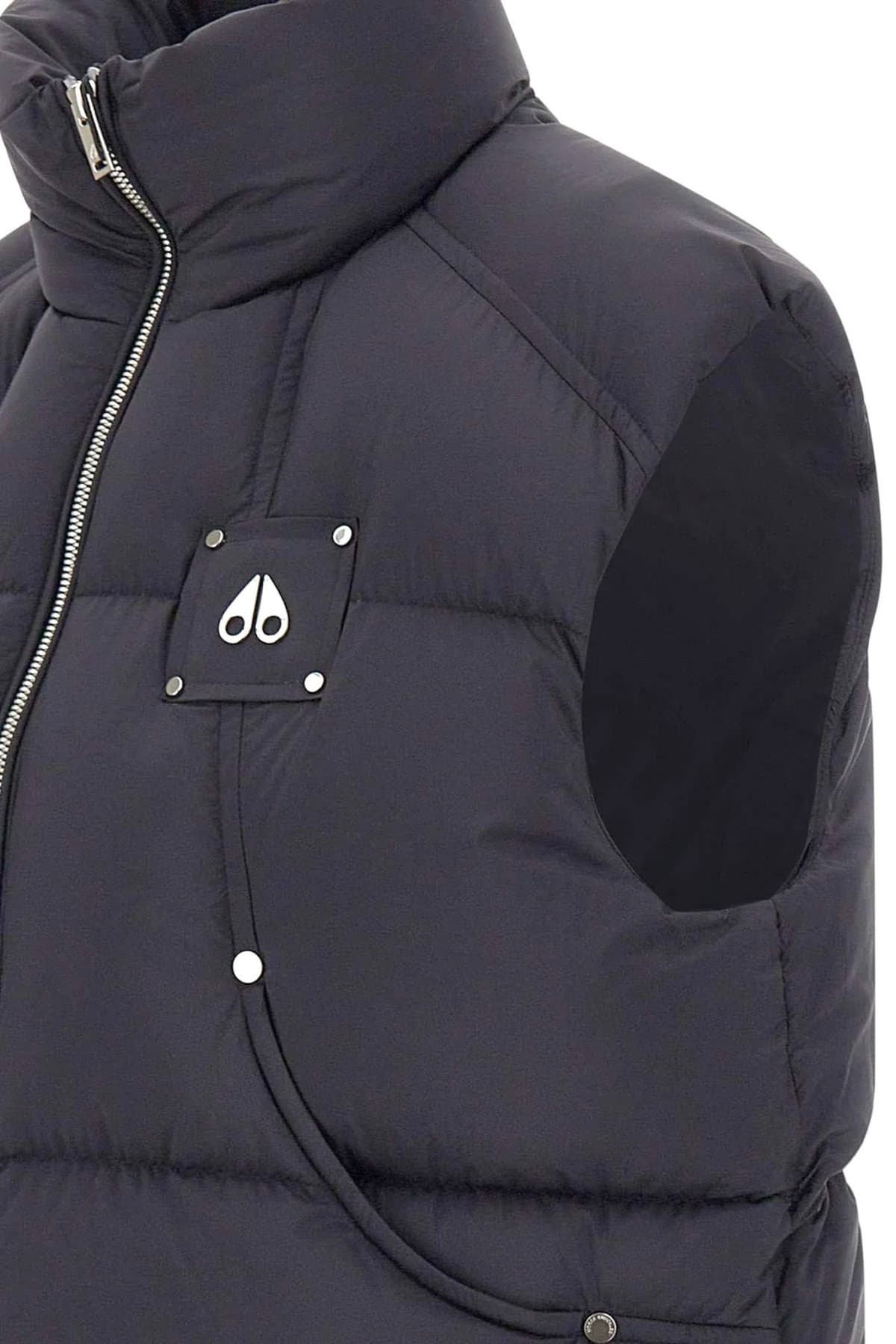 MOOSE KNUCKLES ΜΠΟΥΦΑΝ ΑΜΑΝΙΚΟ LOGO ΜΕΤΑΛΛΙΚΟ ΜΑΥΡΟ