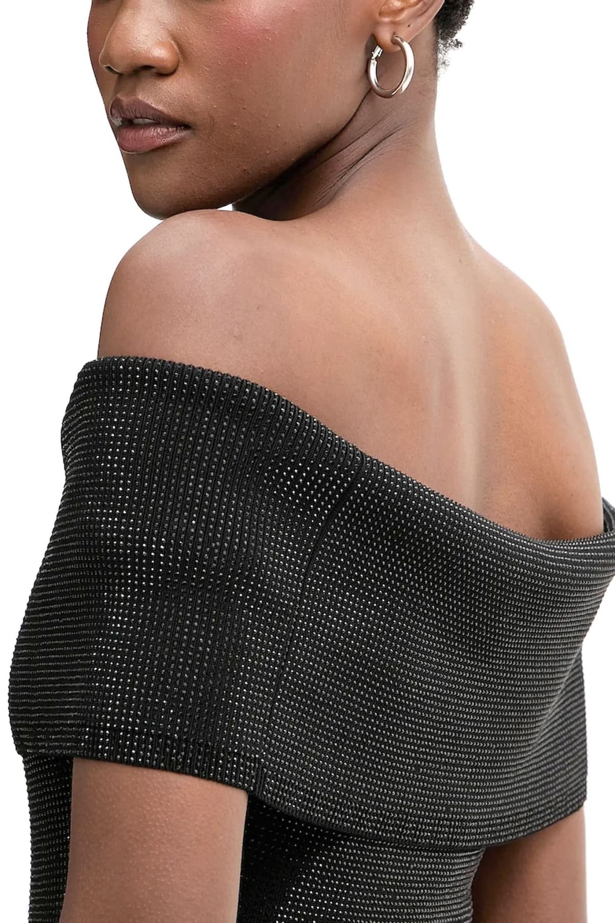 MICHAEL KORS ΦΟΡΕΜΑ MIDI AΜΑΝΙΚΟ STRASS ΜΑΥΡΟ