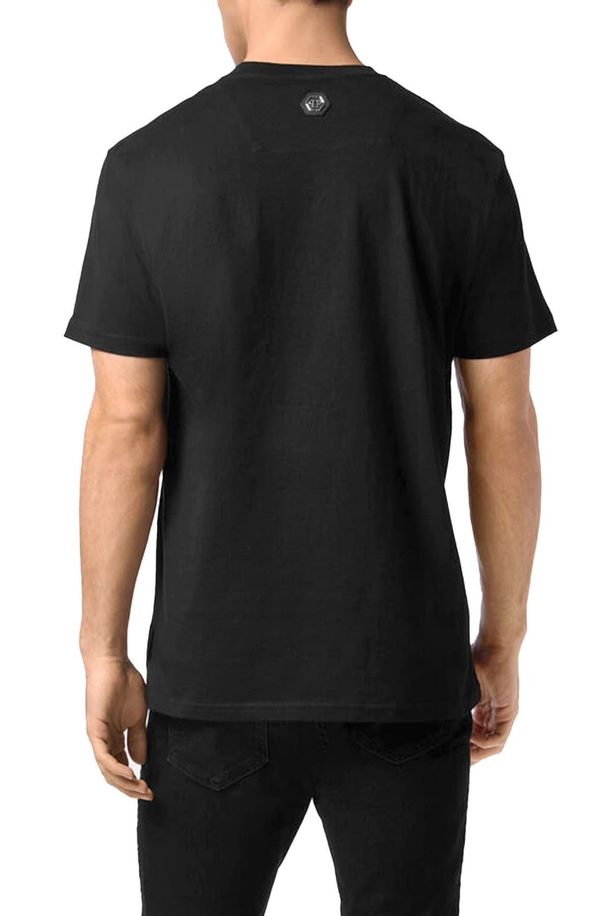 PHILIPP PLEIN T-SHIRT SKULL & BONES ΜΑΥΡΟ