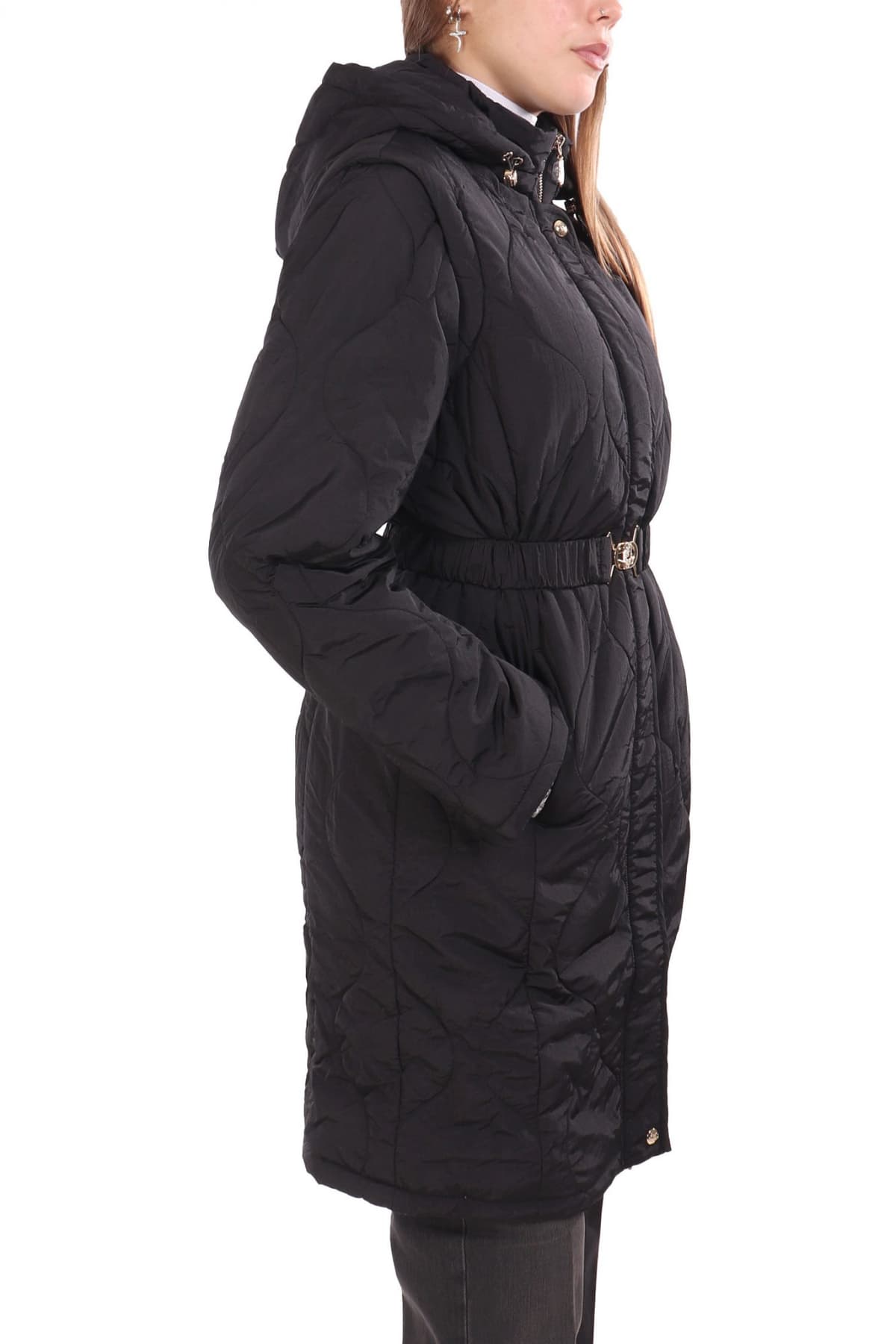 LIU-JO ΜΠΟΥΦΑΝ JACKET ΑΠΟΣΠΩΜΕΝΗ ΚΟΥΚΟΥΛΑ ΜΑΥΡΟ