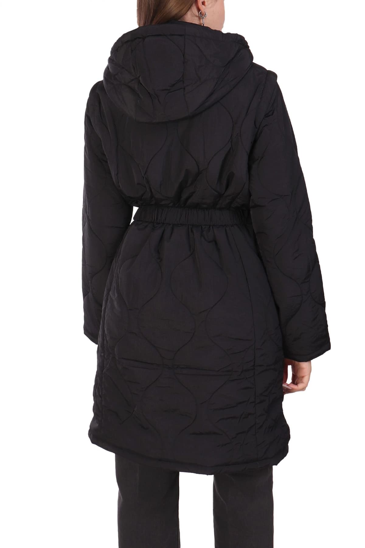 LIU-JO ΜΠΟΥΦΑΝ JACKET ΑΠΟΣΠΩΜΕΝΗ ΚΟΥΚΟΥΛΑ ΜΑΥΡΟ