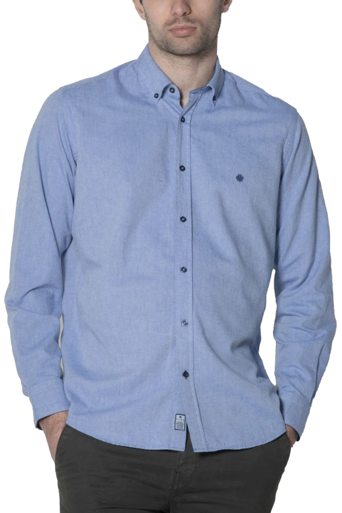 DORS ΠΟΥΚΑΜΙΣΟ BUTTON DOWN OXFORD LOGO ΜΠΛΕ