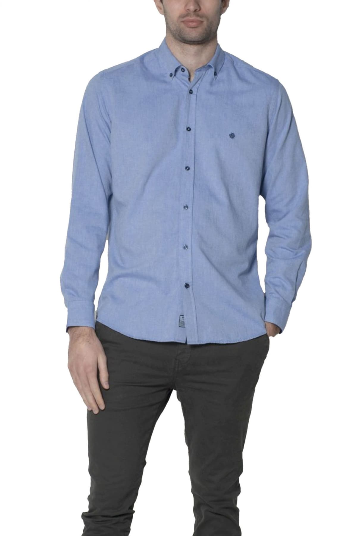 DORS ΠΟΥΚΑΜΙΣΟ BUTTON DOWN OXFORD LOGO ΜΠΛΕ