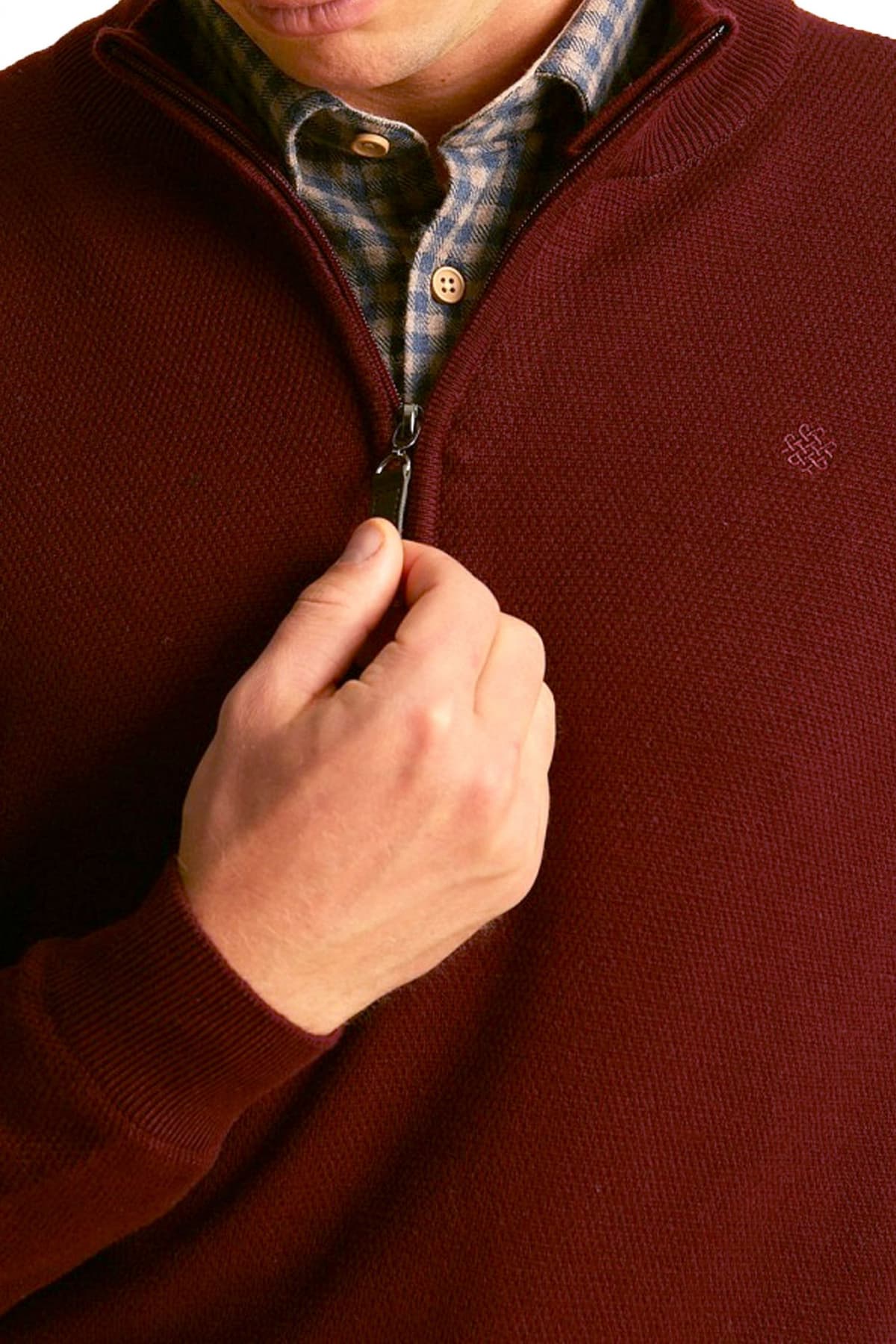 DORS ΠΛΕΚΤΟ HALFZIP OXFORD LOGO ΜΠΟΡΝΤΩ