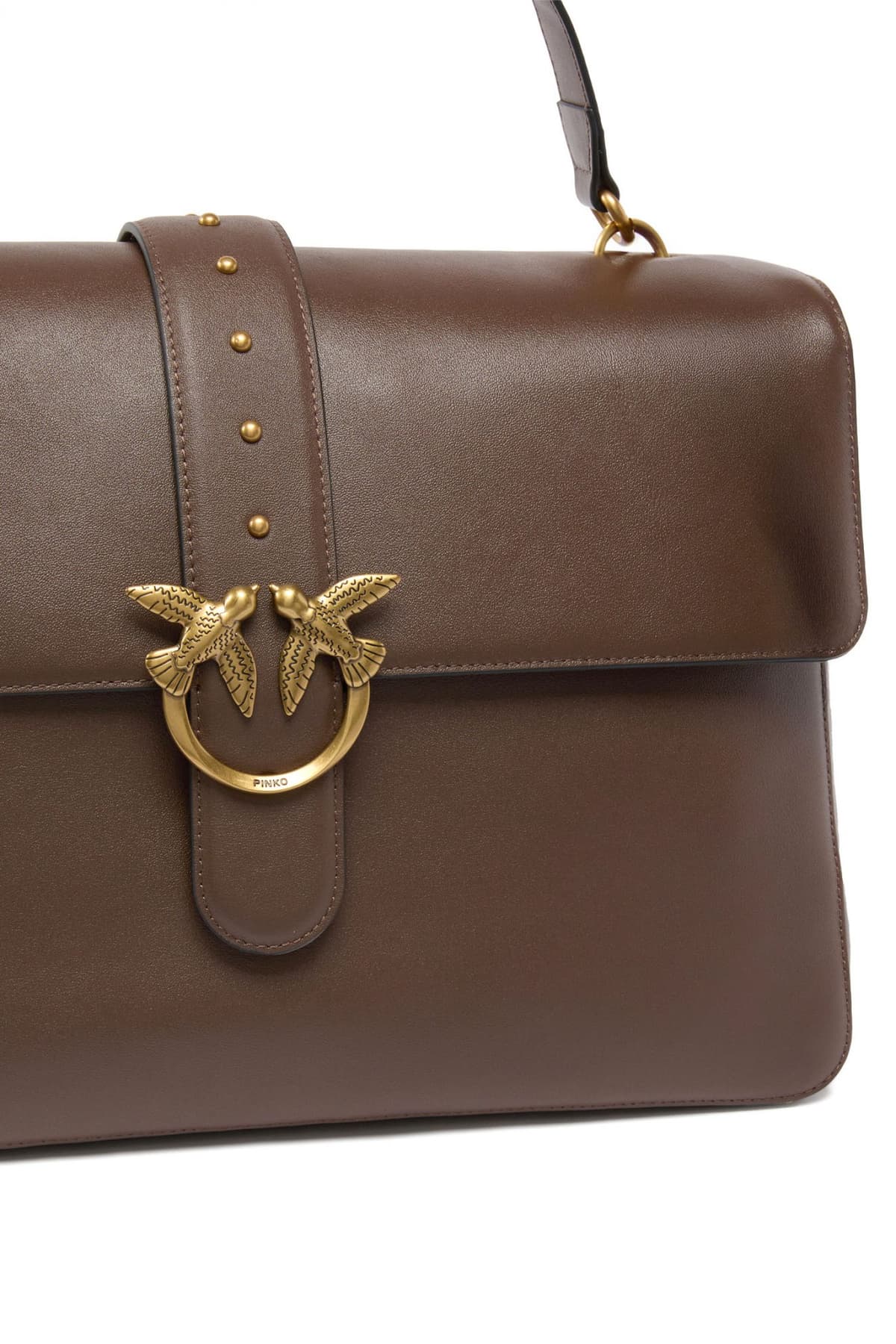 PINKO ΤΣΑΝΤΑ EXTRA SLOUCHY VITELLO MORBIDO ΚΑΦΕ