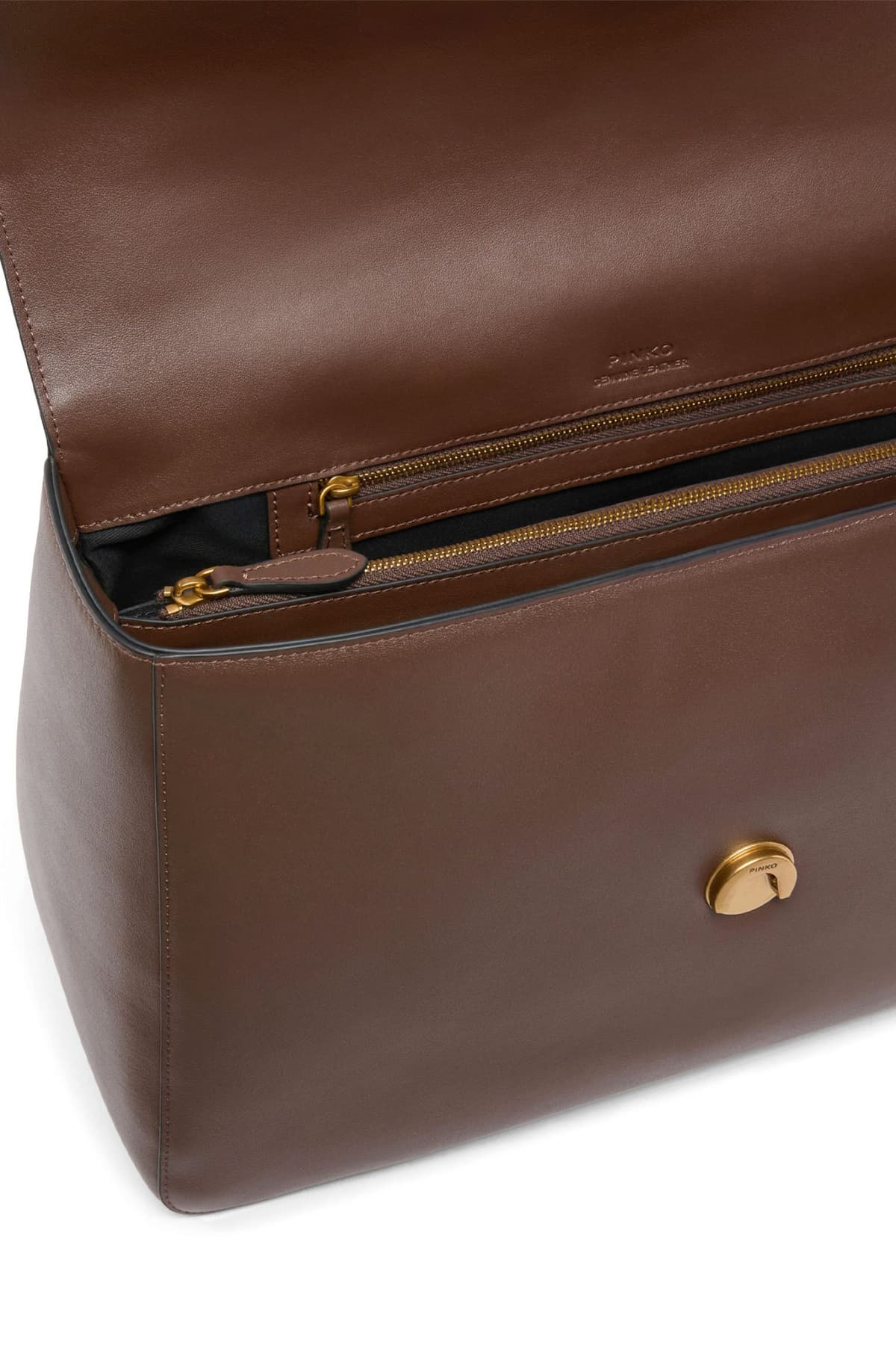 PINKO ΤΣΑΝΤΑ EXTRA SLOUCHY VITELLO MORBIDO ΚΑΦΕ