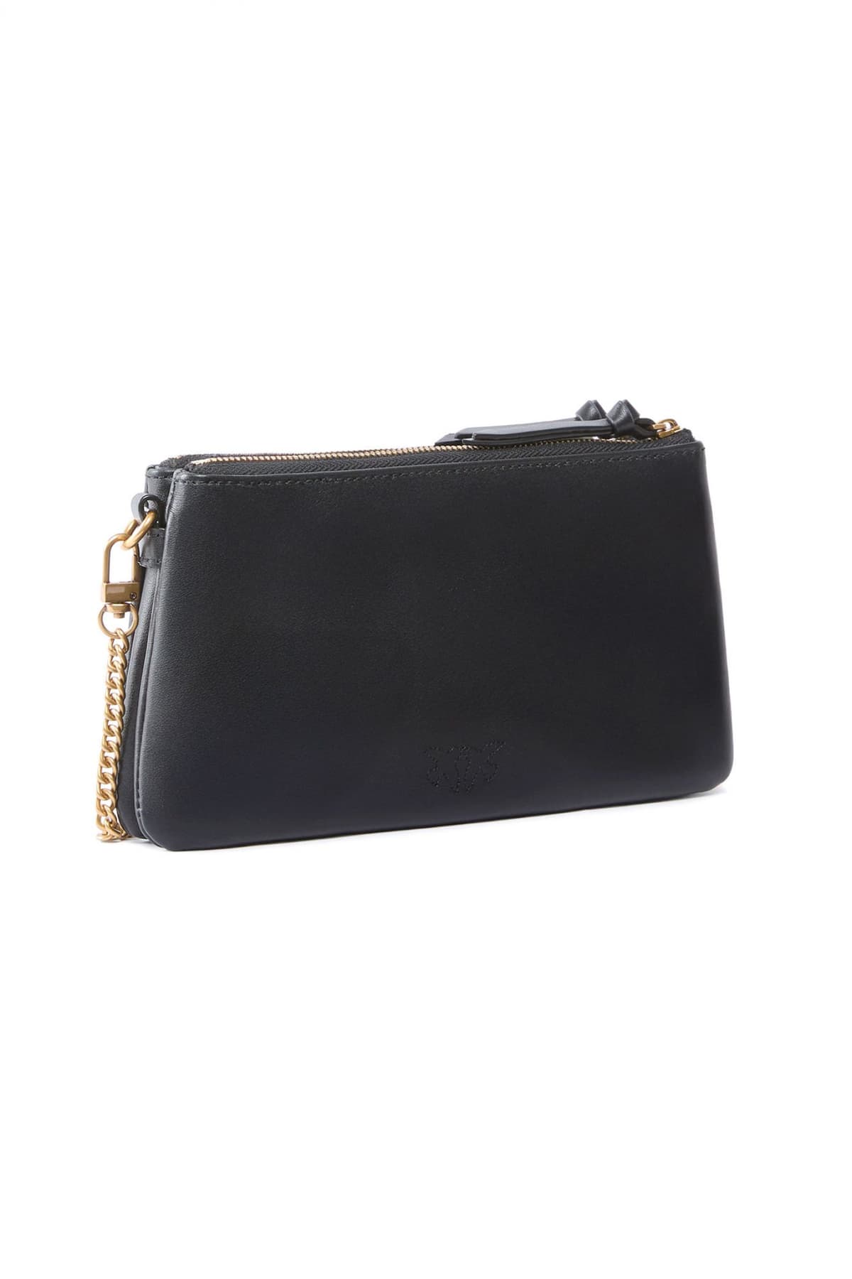 PINKO ΤΣΑΝΤΑΚΙ DOUBLE MINI VITELLO MORBIDO ΜΑΥΡΟ