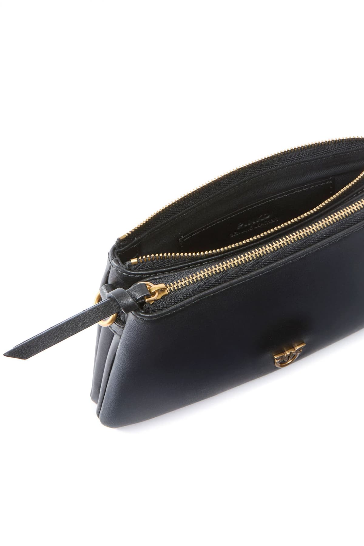 PINKO ΤΣΑΝΤΑΚΙ DOUBLE MINI VITELLO MORBIDO ΜΑΥΡΟ