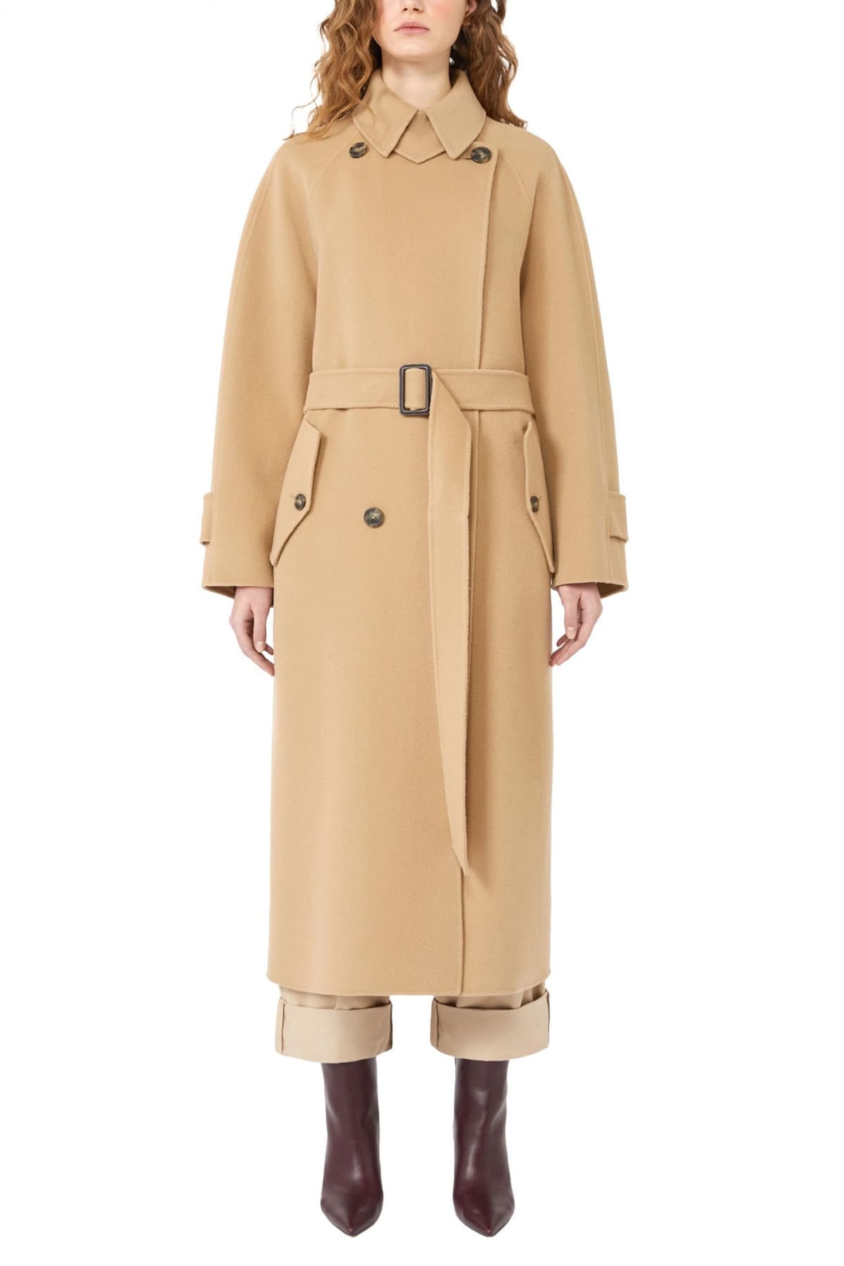 MAX MARA WEEKEND ΠΑΛΤΟ CADINE ΑΠΟΣΠΩΜΕΝΗ ΖΩΝΗ ΚΟΥΜΠΙΑ ΤΣΕΠΕΣ ΜΠΕΖ