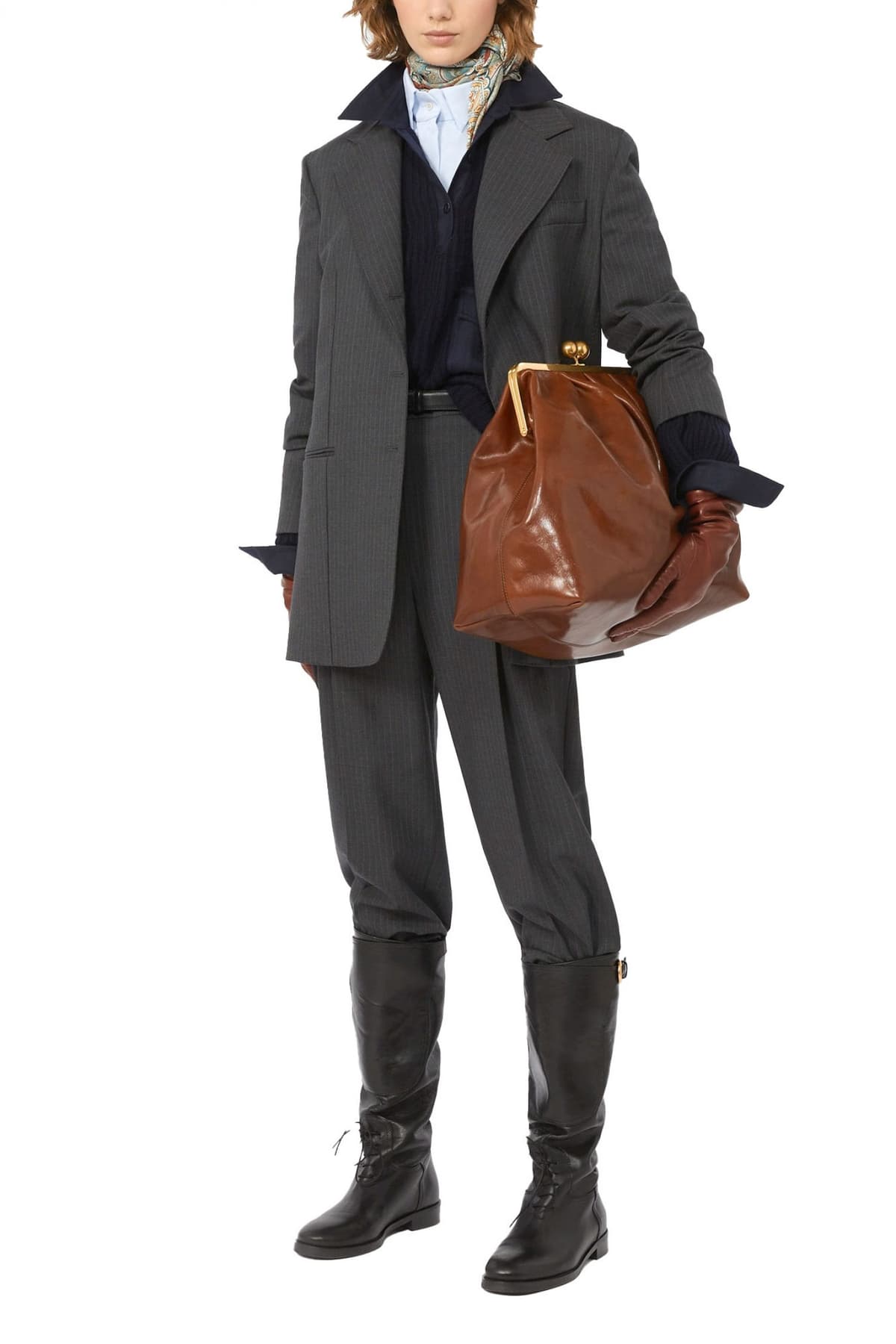 MAX MARA WEEKEND ΣΑΚΑΚΙ EDMEA ΡΙΓΕ ΣΚΟΥΡΟ ΓΚΡΙ