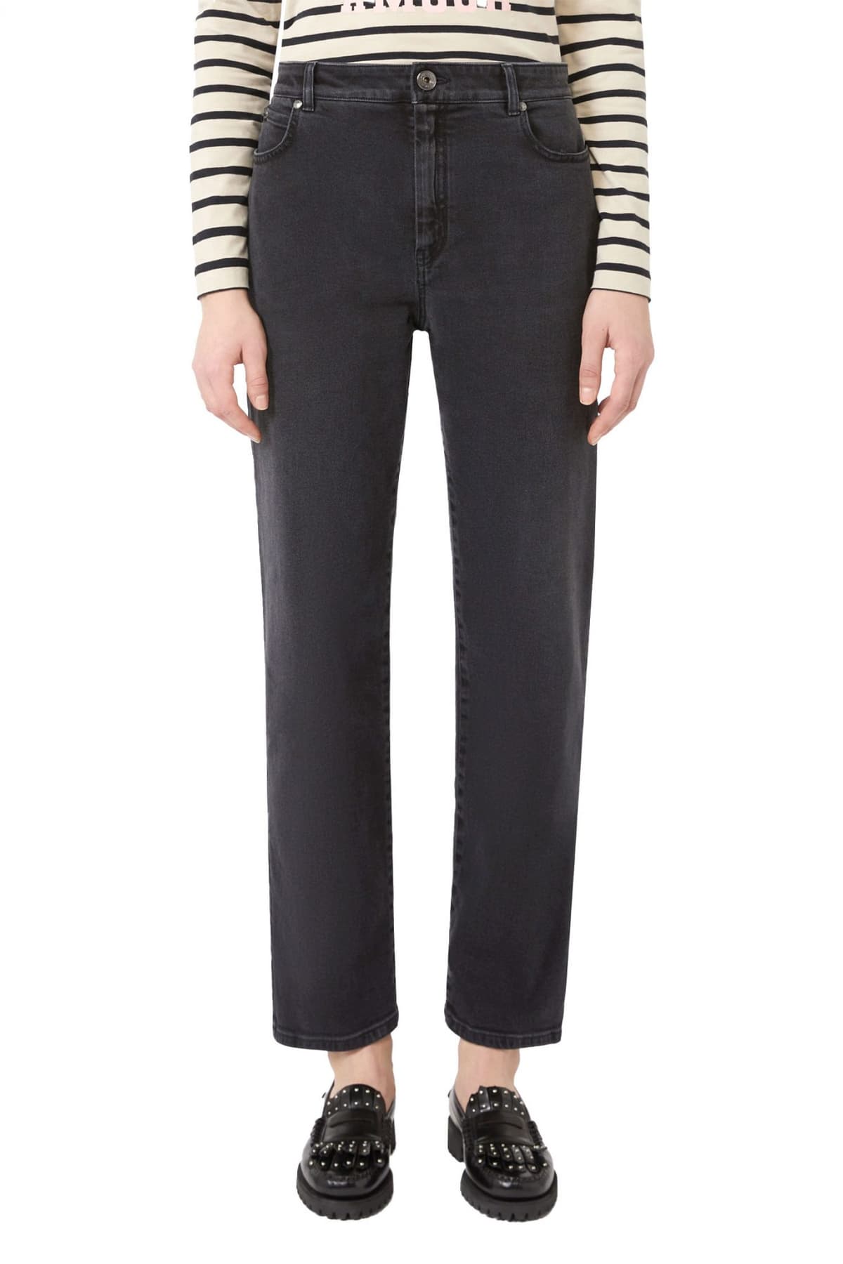 MAX MARA WEEKEND ΠΑΝΤΕΛΟΝΙ JEANS CINESE ΣΚΟΥΡΟ ΓΚΡΙ