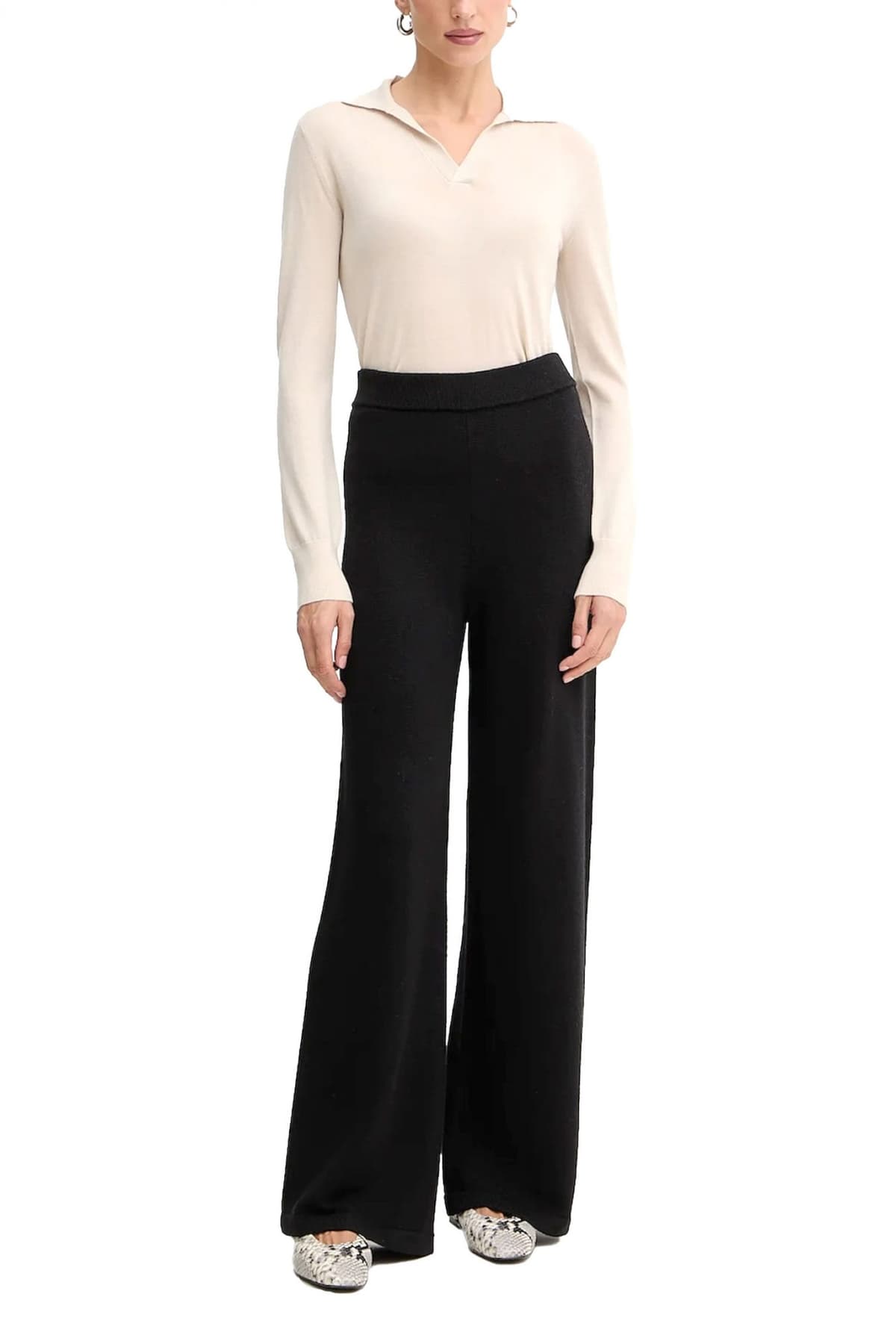 MAX MARA WEEKEND POLO ΠΛΕΚΤΟ CAPPA V-NECK ΕΚΡΟΥ