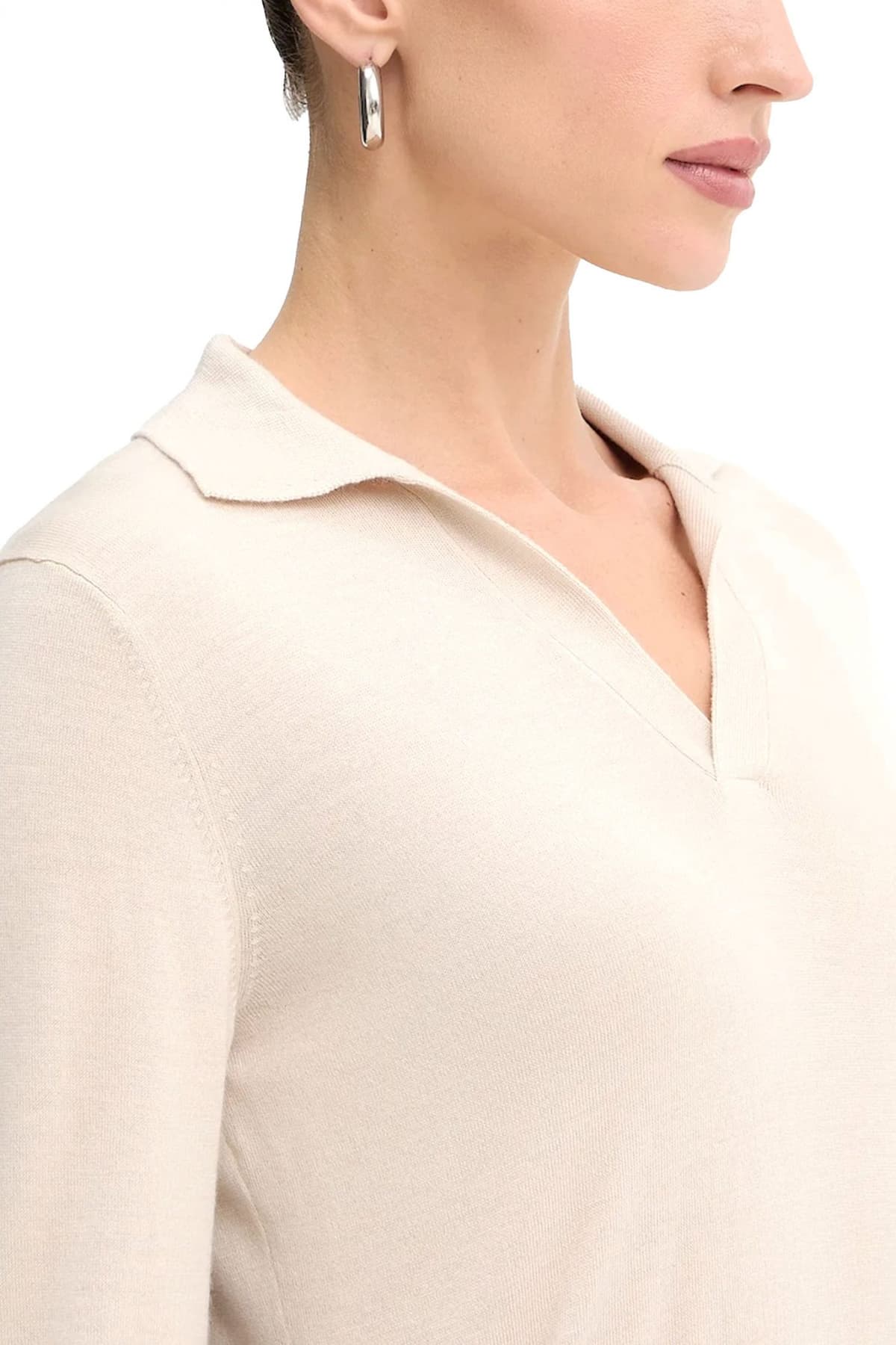 MAX MARA WEEKEND POLO ΠΛΕΚΤΟ CAPPA V-NECK ΕΚΡΟΥ