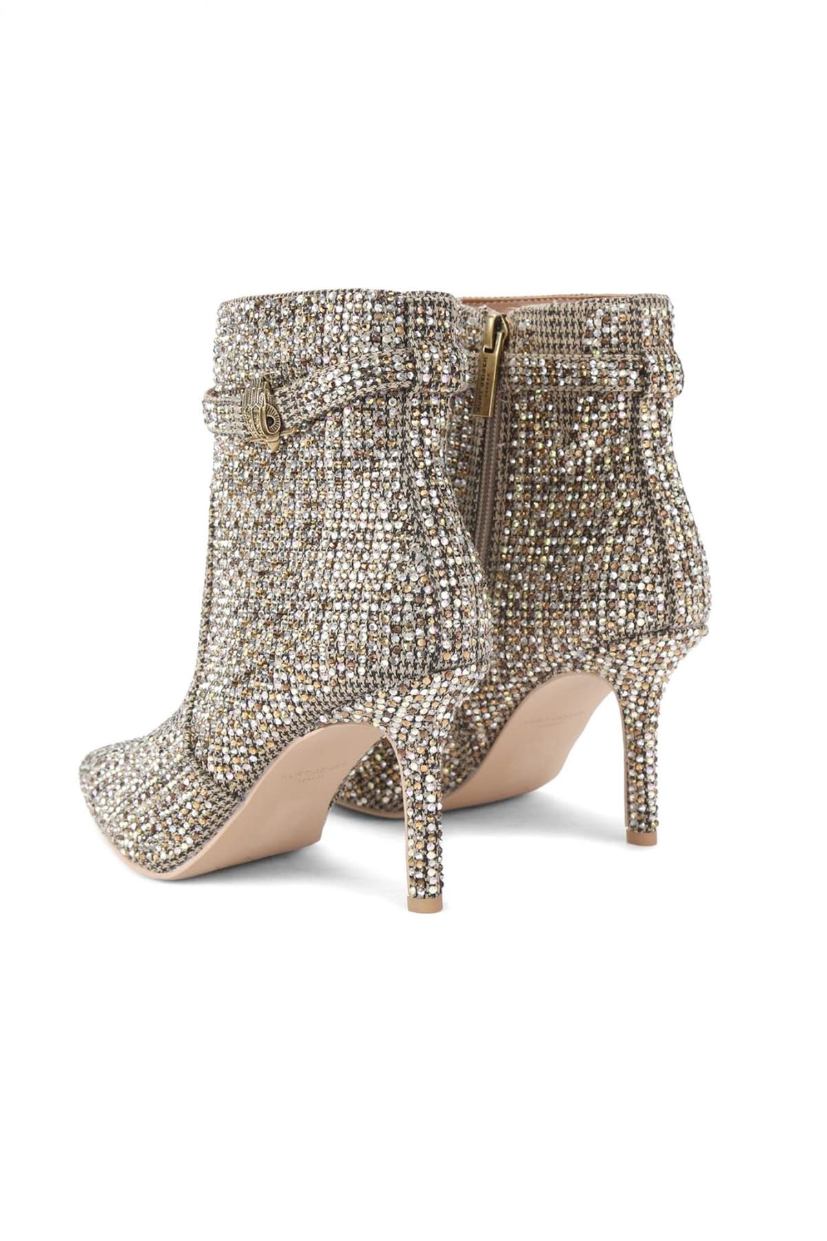 KURT GEIGER ΠΑΠΟΥΤΣΙΑ MΠΟΤΑΚΙΑ KENSINGTON ANKLE BOOT ΣΤΡΑΣ LOGO ΜΠΕΖ ΧΡΥΣΟ