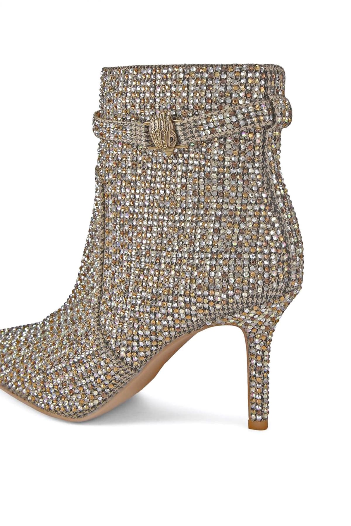 KURT GEIGER ΠΑΠΟΥΤΣΙΑ MΠΟΤΑΚΙΑ KENSINGTON ANKLE BOOT ΣΤΡΑΣ LOGO ΜΠΕΖ ΧΡΥΣΟ