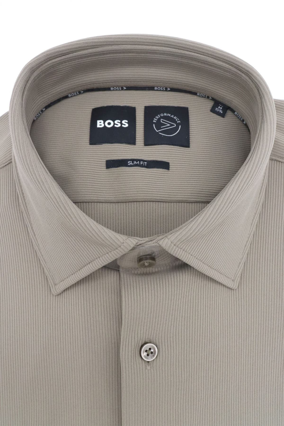 BOSS PERFORMANCE ΠΟΥΚΑΜΙΣΟ ΚΟΤΛΕ SLIM FIT P-HANK-KENT-C1-222 ΧΑΚΙ